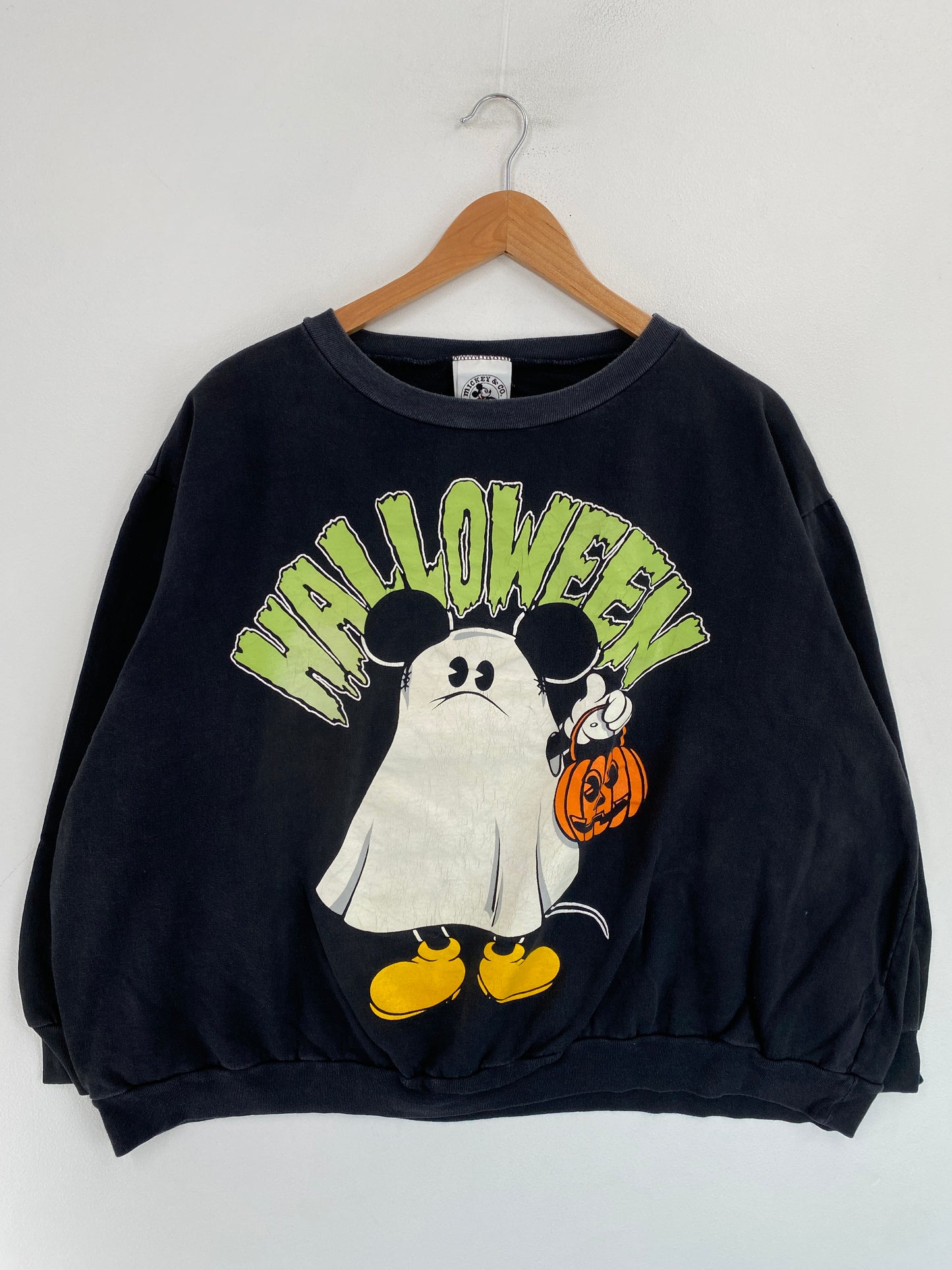 90's DISNEY MICKEY HALLOWEEN Made in USA Size Ladies XXXL Vintage Sweat-shirt / G3965S
