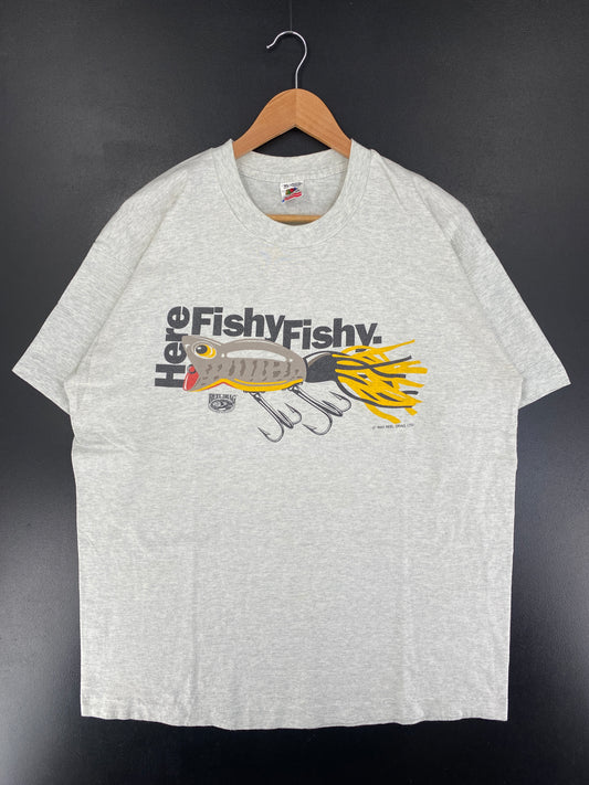 1993 HERE FISHY FISHY Made in USA Size XL Vintage T-Shirt / F9997T