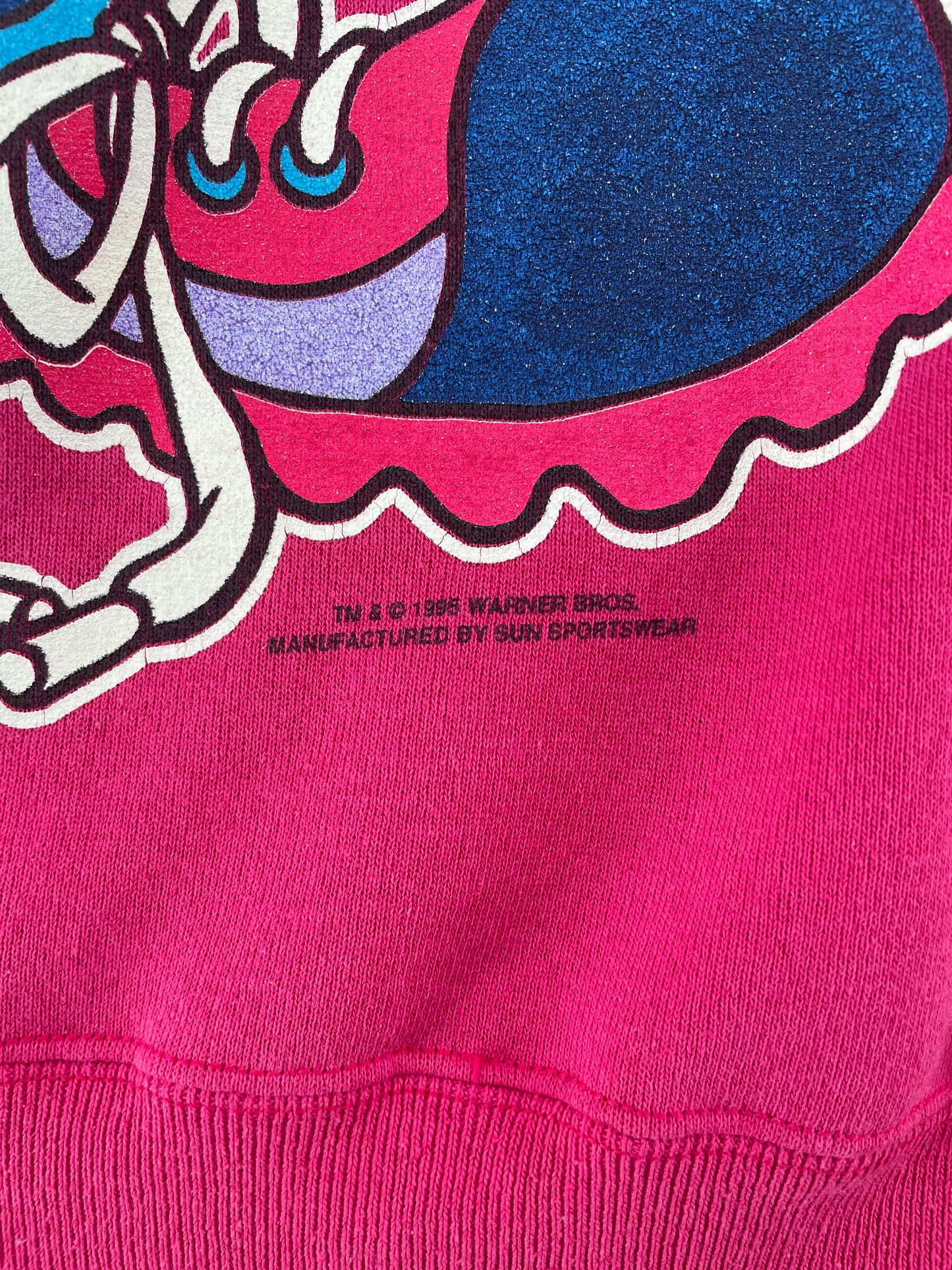 1995 LOONEY TUNES TWEETY Size No Tag (Approx.L) Vintage Sweat-shirt / G7013S