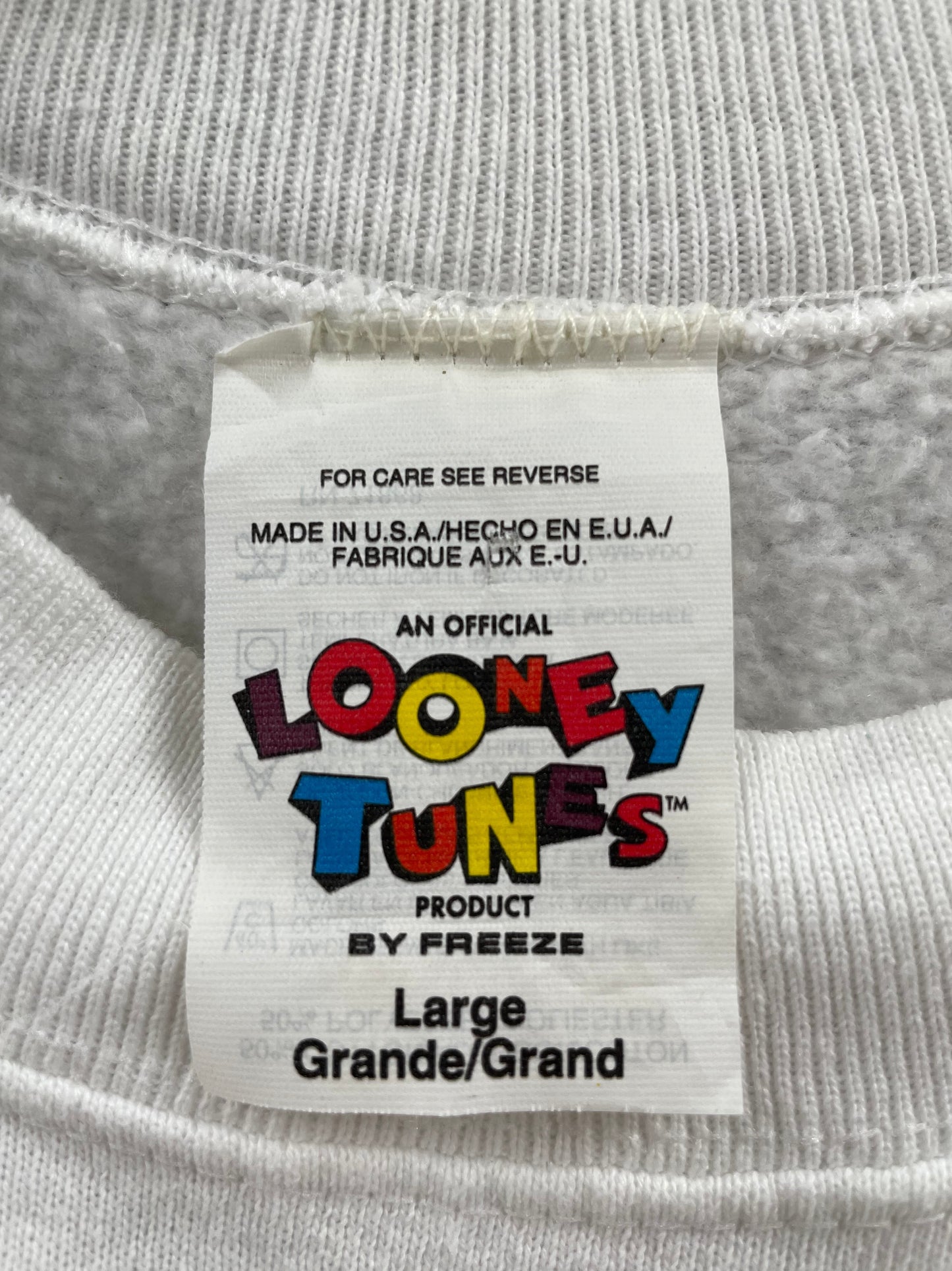 1995 LOONEY TUNES TWEETY SYLVESTER Made in USA Size L Vintage Sweat-shirt / G7014S