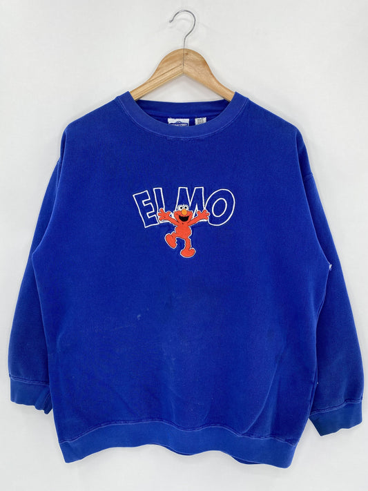 90’s Sesame Street ELMO Size XL Vintage Sweat-Shirts / F7689S