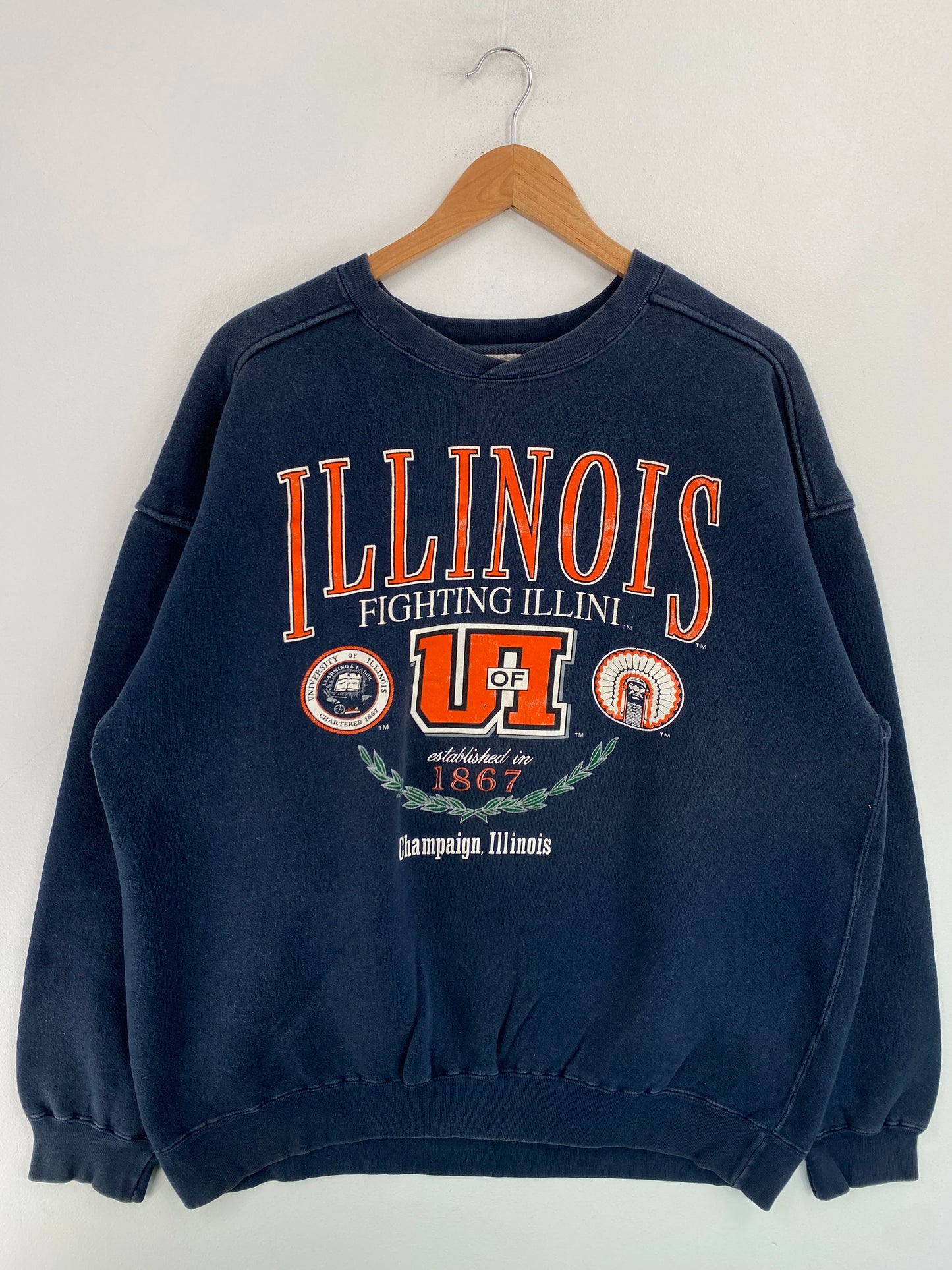 Vintage ILLINOIS FIGHTING ILLINI Size XL College Sweat-shirt / G7059S
