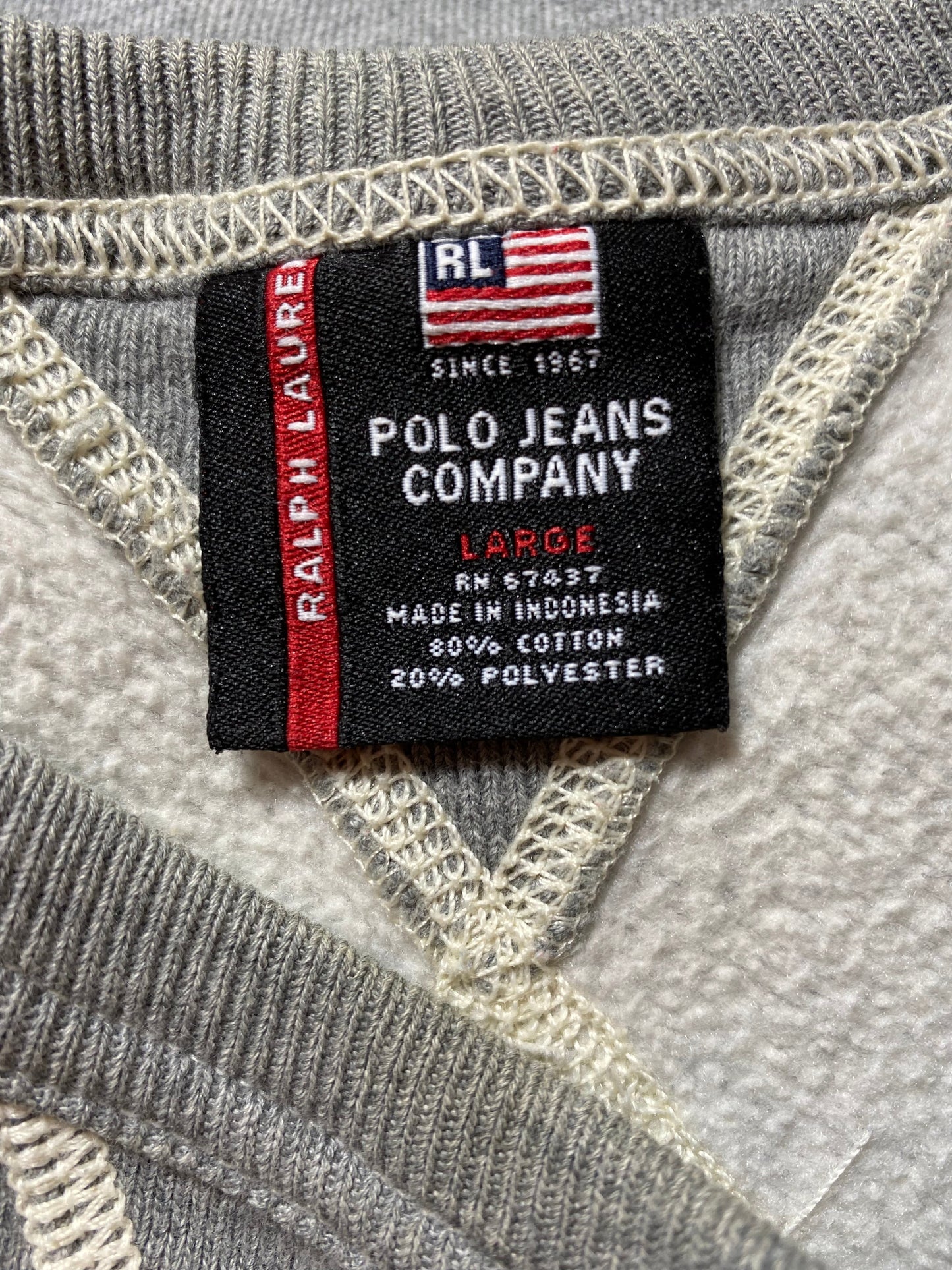 00' POLO JEANS RALPH LAUREN Size Ladies L Vintage Sweat-Shirt / G1505S