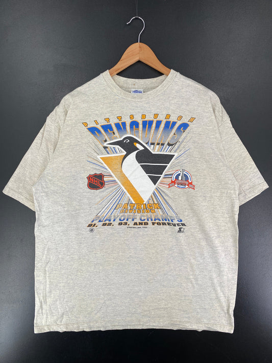 1993 STARTER x PITTSBURGH PENGUINS Made in USA Size XL Vintage NHL T-Shirt / G3194T