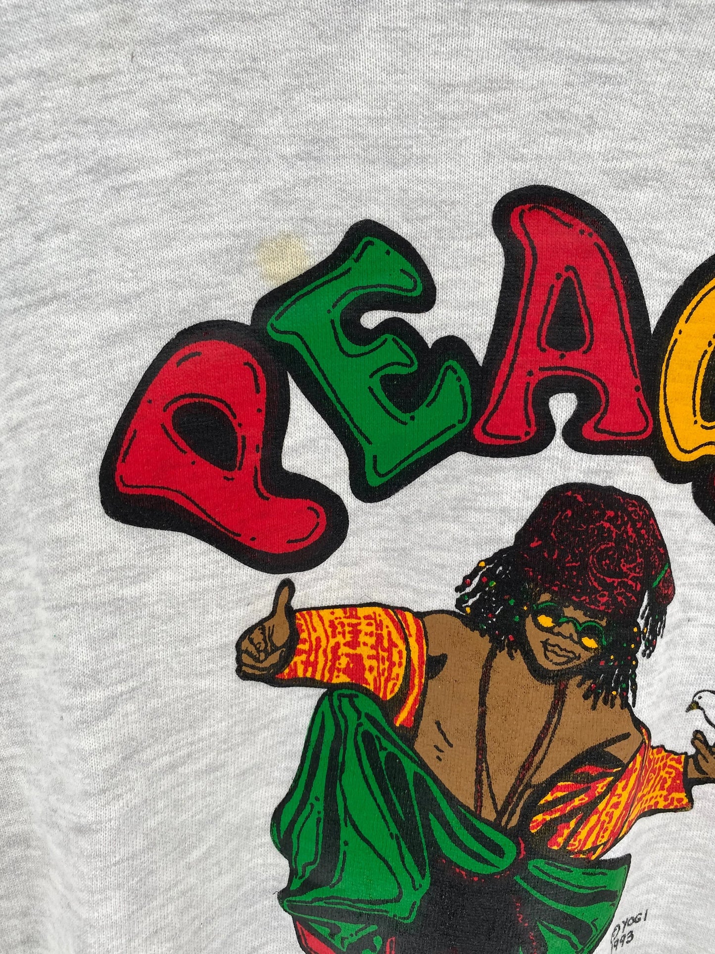 1993 REGGAE PEACE MADE IN USA Size XL Vintage Sweat-shirt / F7729S