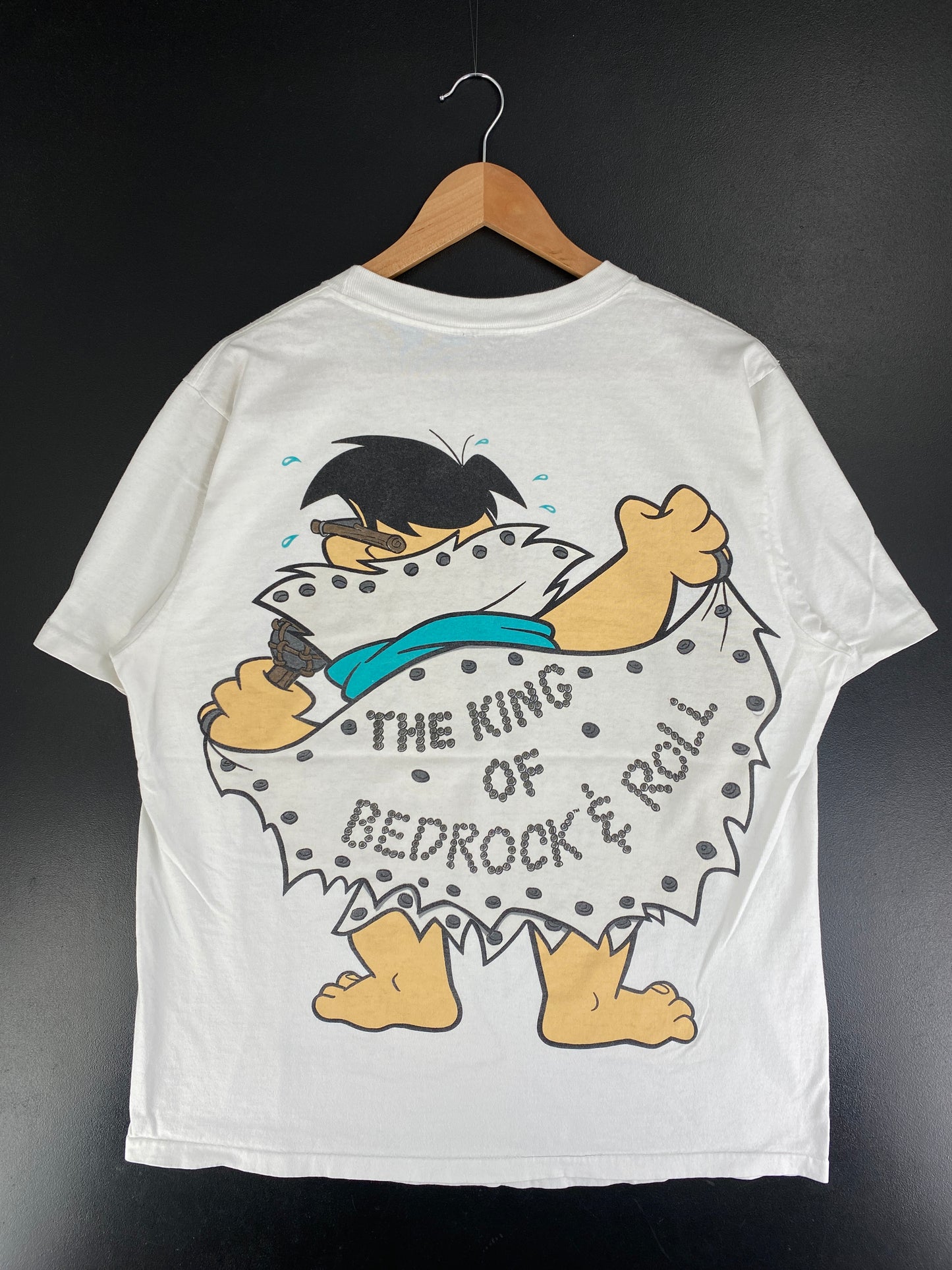 1993 THE FLINTSTONES Size No tag (Approx. XL) Vintage T-shirt / G3074T