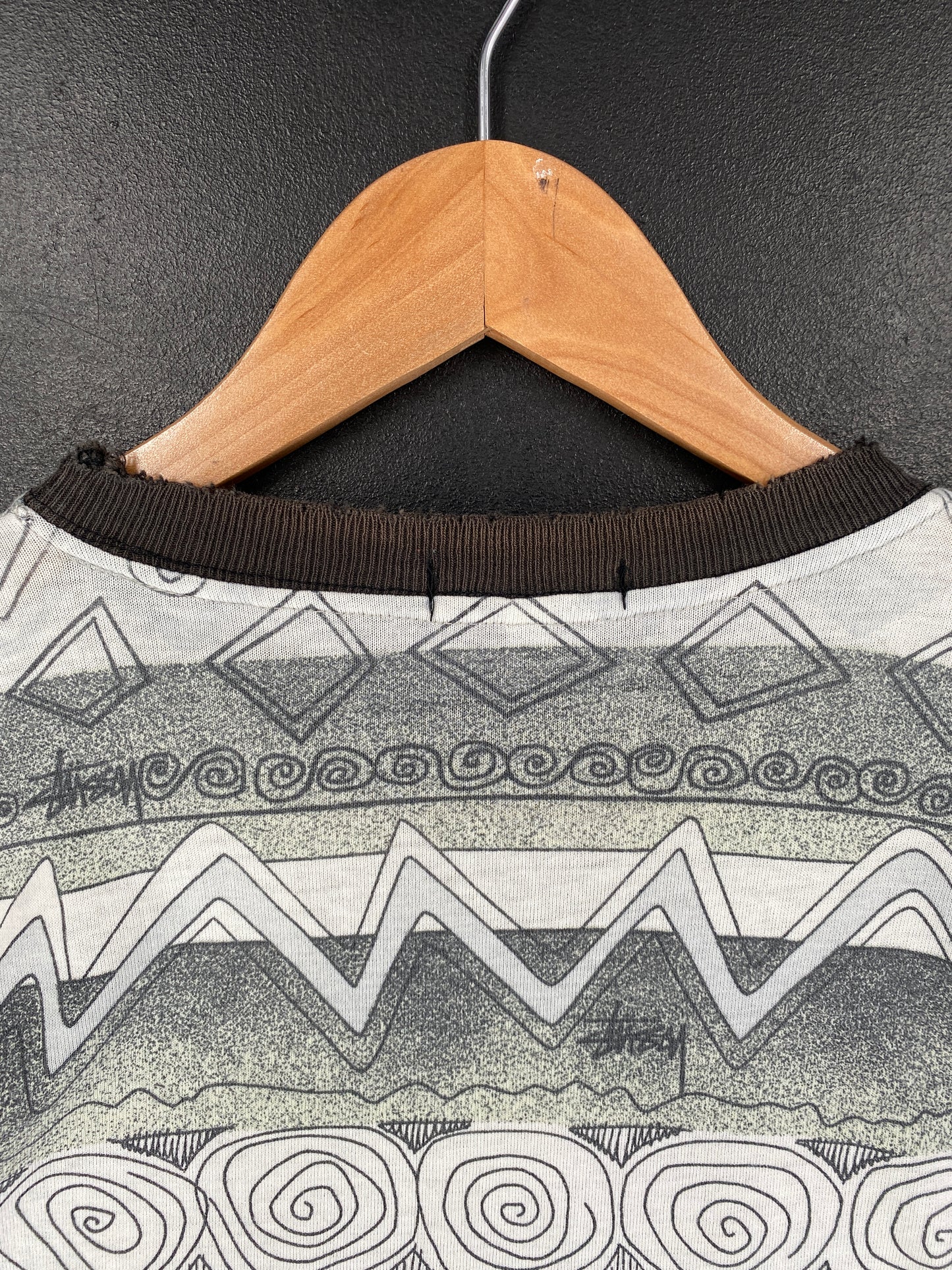 80's STUSSY TOMTOM ZIGZAG Size M Vintage T-Shirts / F9647T