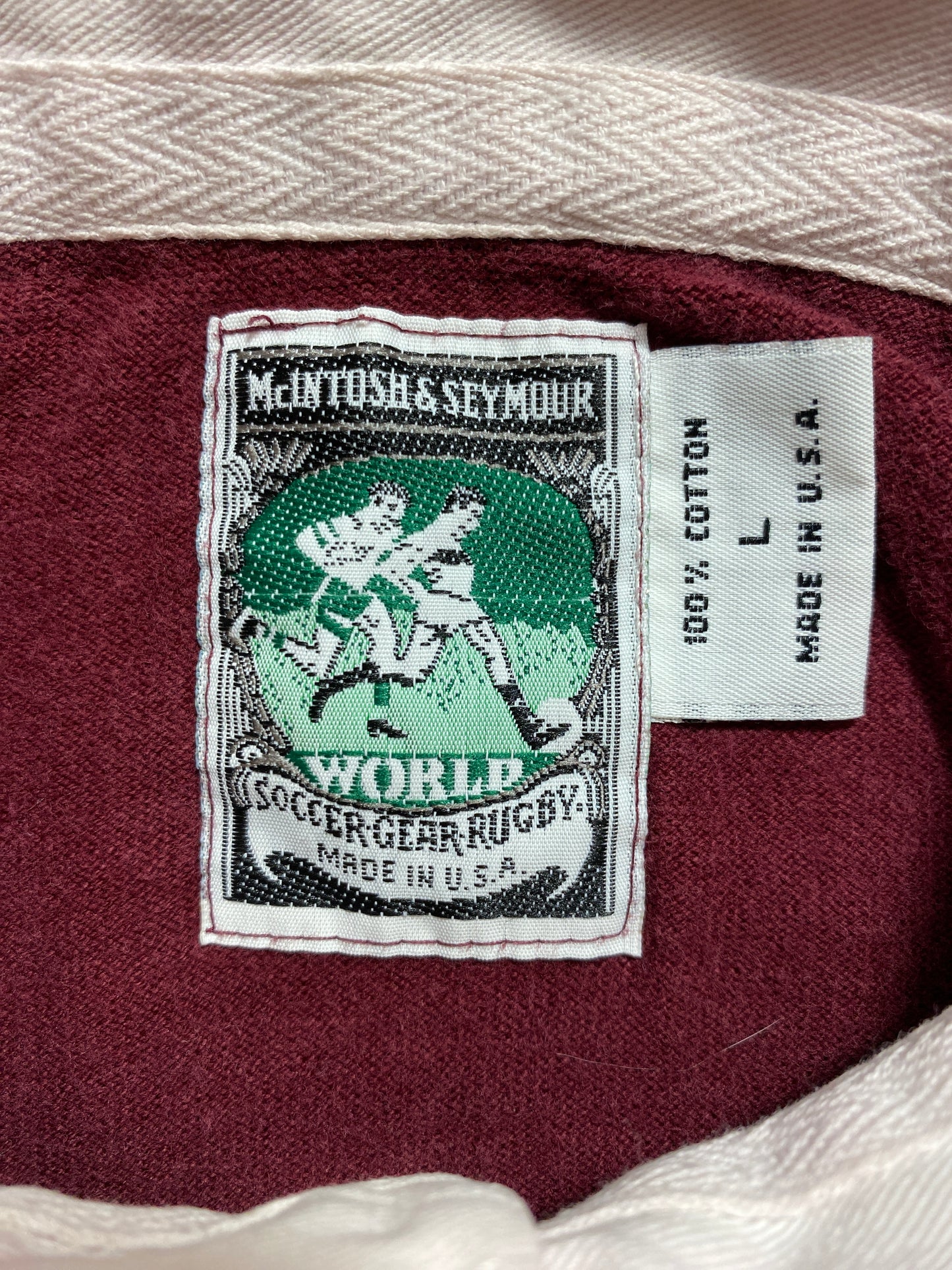 90's McINTOSH&SEYOUR Made in USA Size L Vintage Rugby shirt / G4007R