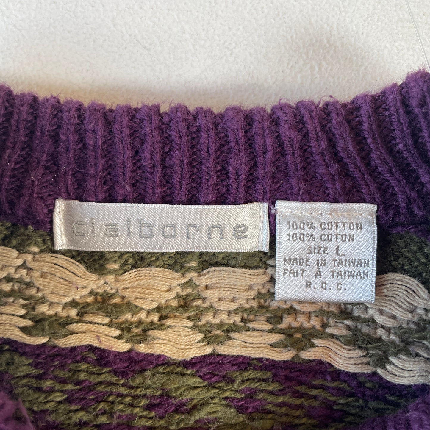 (L) 90's CLABORNE Vintage Knitwear / A0038K