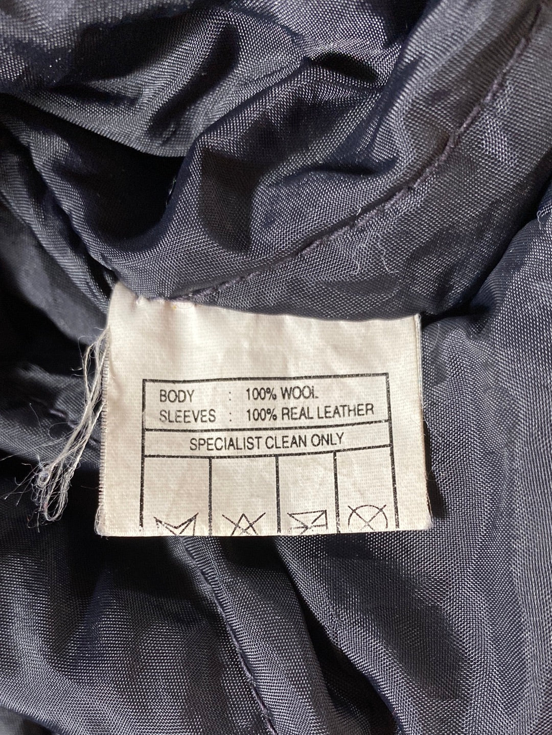 90’s BMW Size L Button Down Wool x Leather Jacket / G4906J
