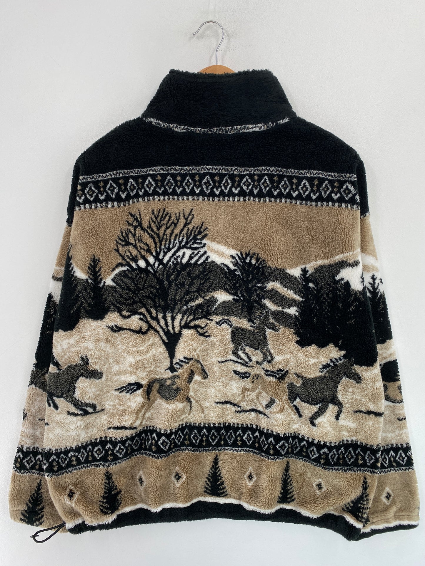 Vintage HORSES Size No Tag (Approx.XL) Fleece Jacket / G4202F