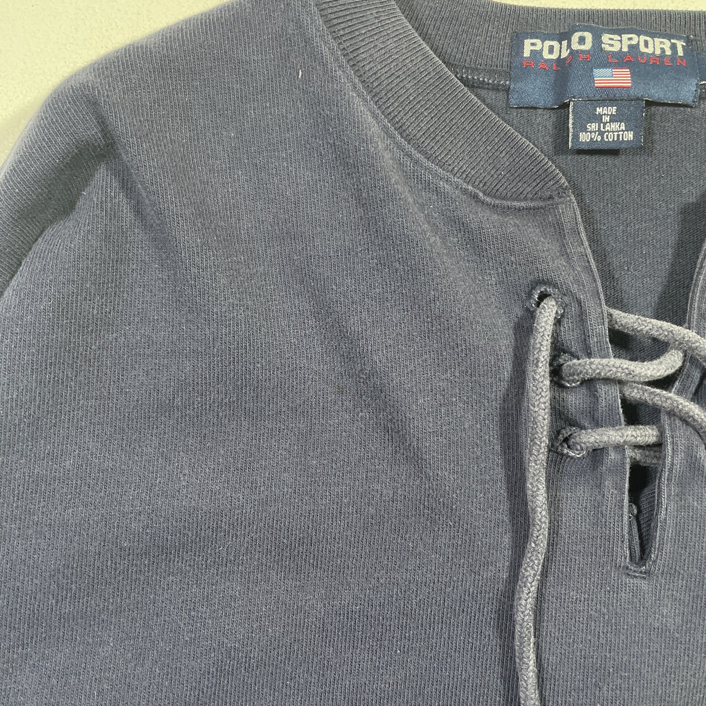 (L) 90's POLO SPORT RALPH LAUREN Vintage Lace Up Long Sleeve T-Shirt / A0817S