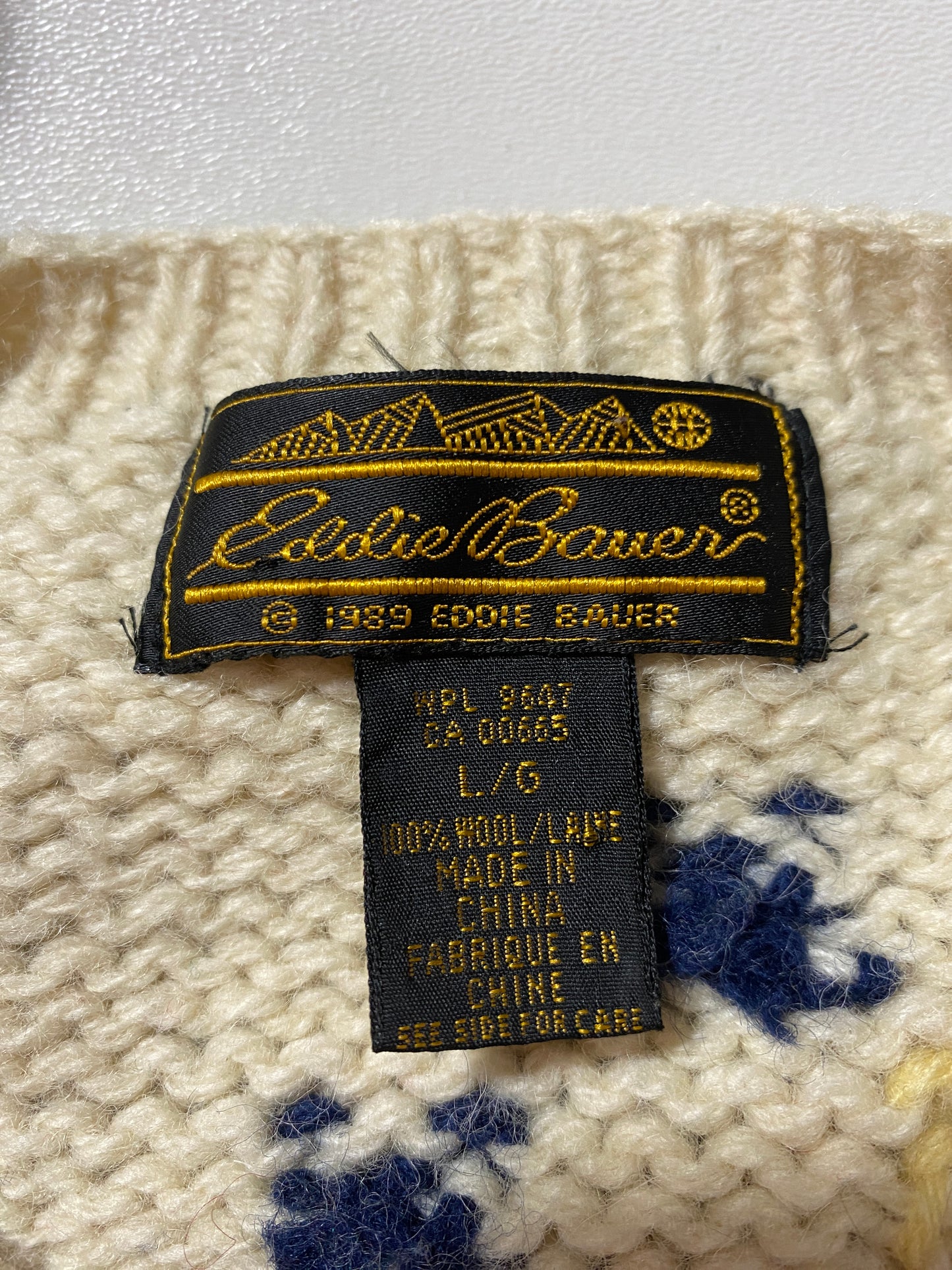 1989 EDDIE BAUER Size L Vintage Wool Knitwear / G4950K