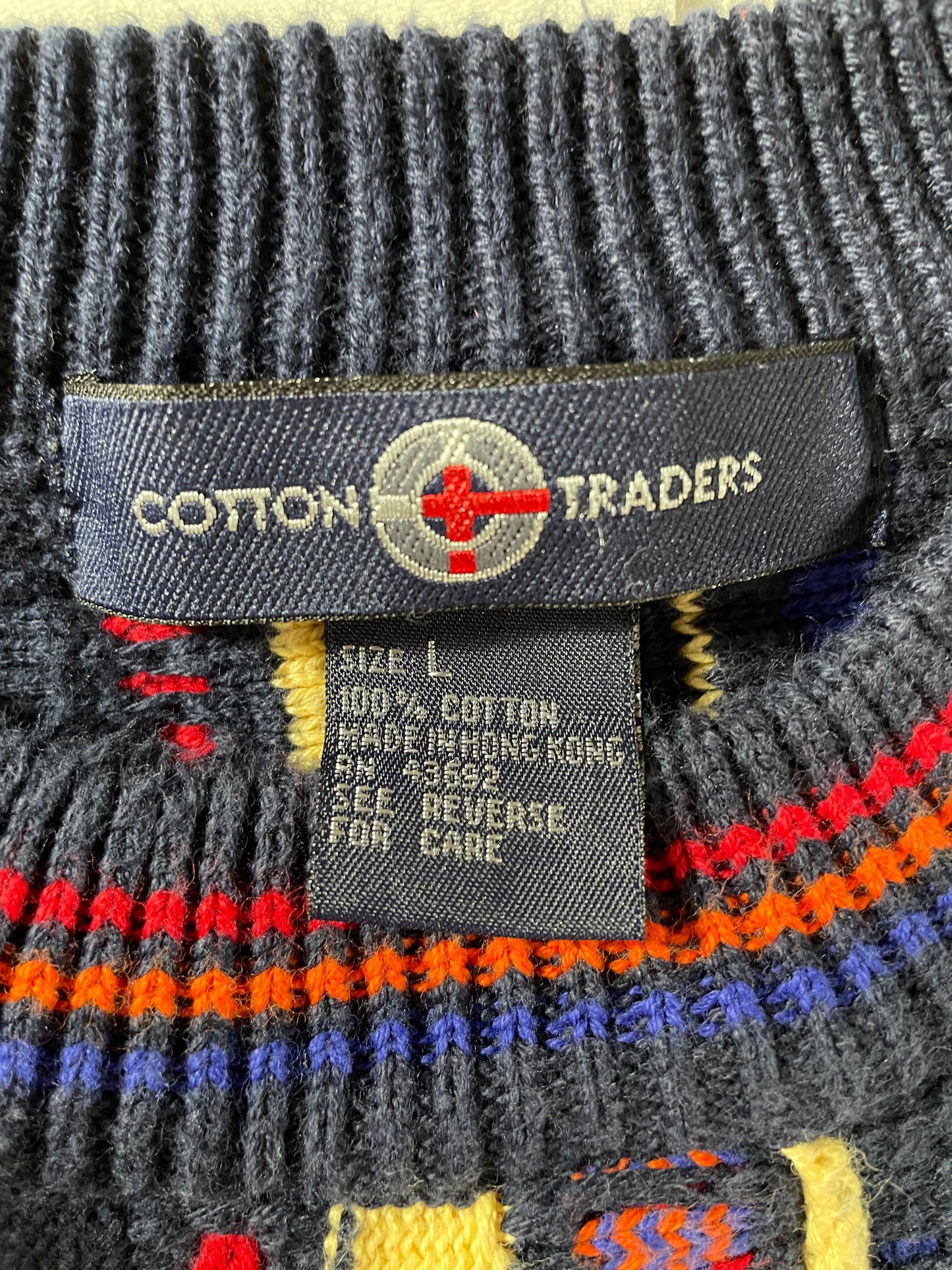 Vintage 3D COOGI-STYLE Size L Cotton Knit Sweater / F2877K