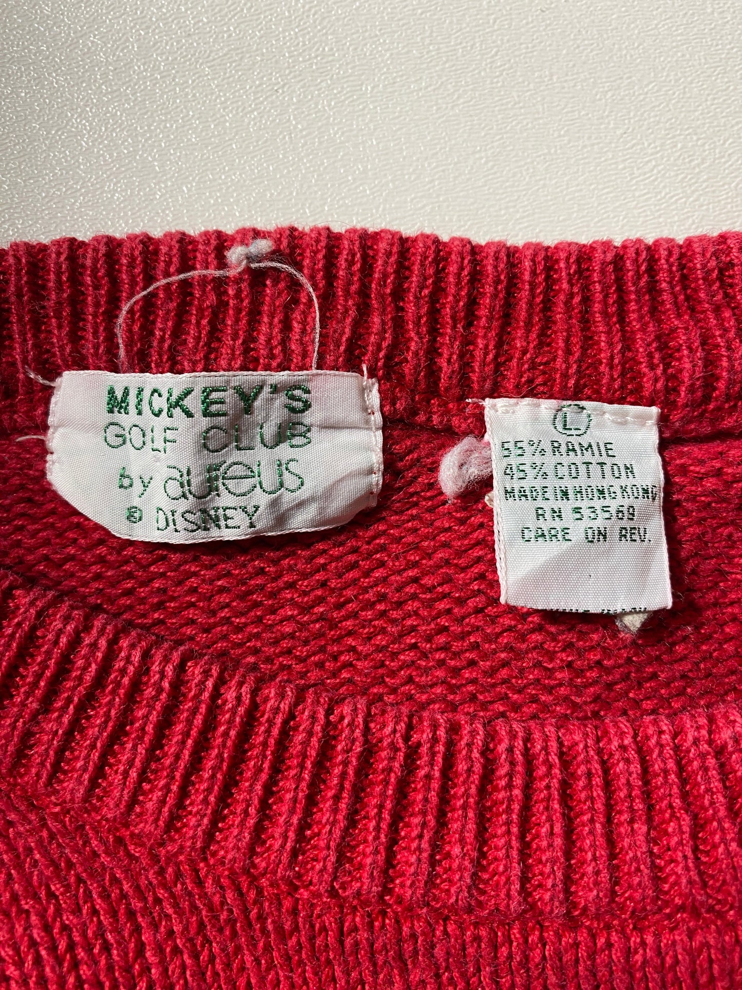 90’s DISNEY MICKEY Size L Cotton Knitwear / G4867K