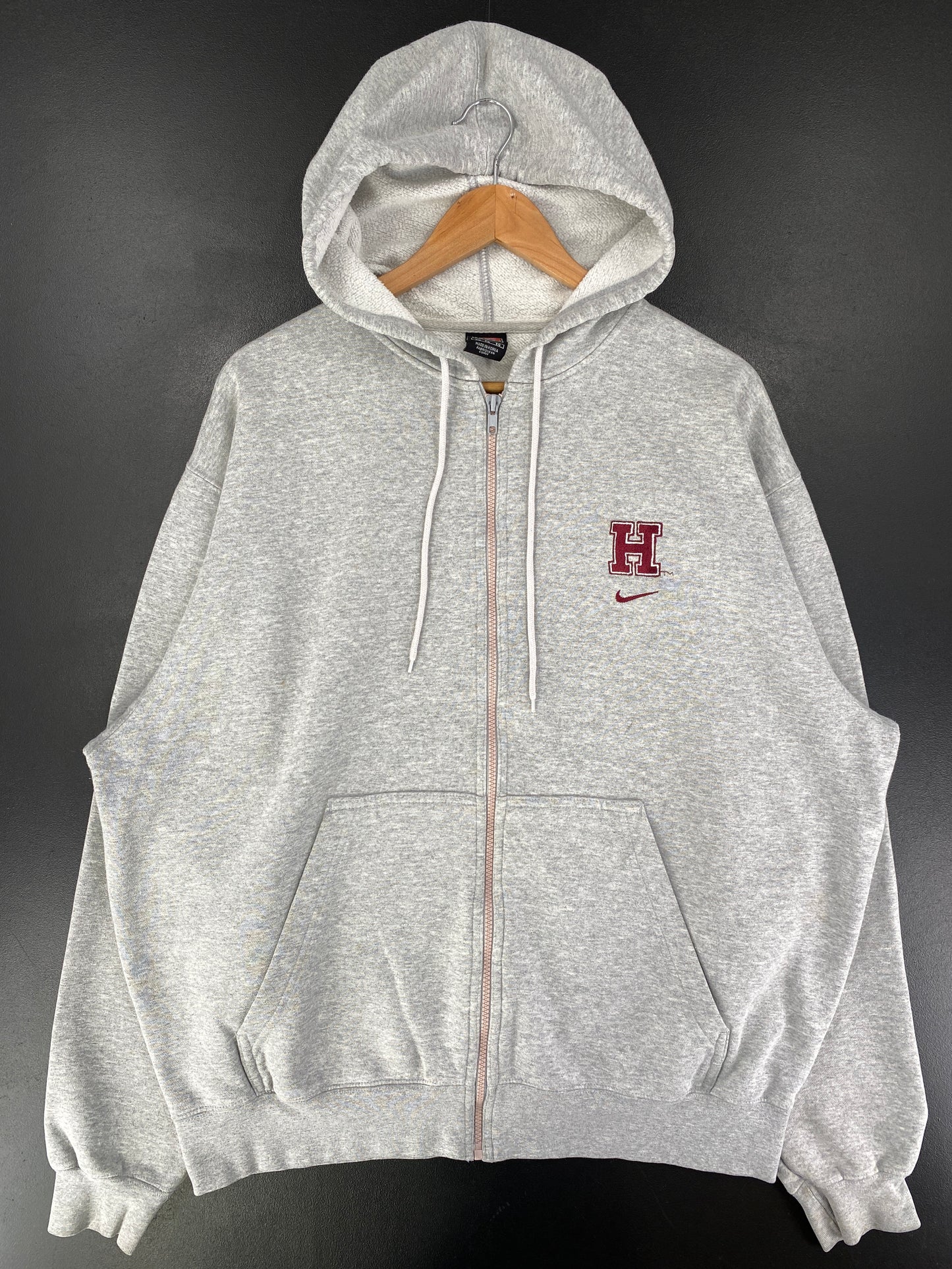 00' NIKE x HARVARD Size XL Vintage College Zip-up Sweat Shirt / G503S