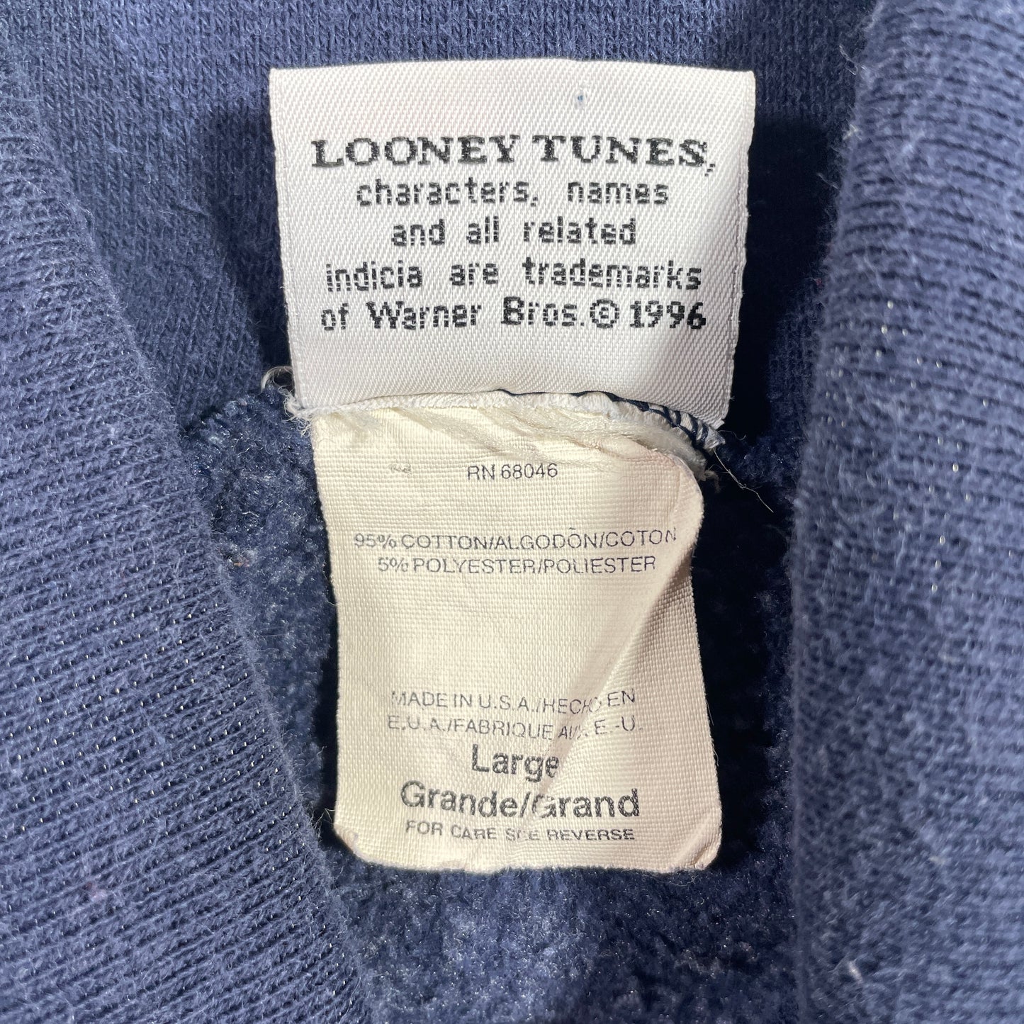 (L) 1995 LOONEY TUNES TWEETY Vintage Turtle Neck Sweatshirt / A1114S
