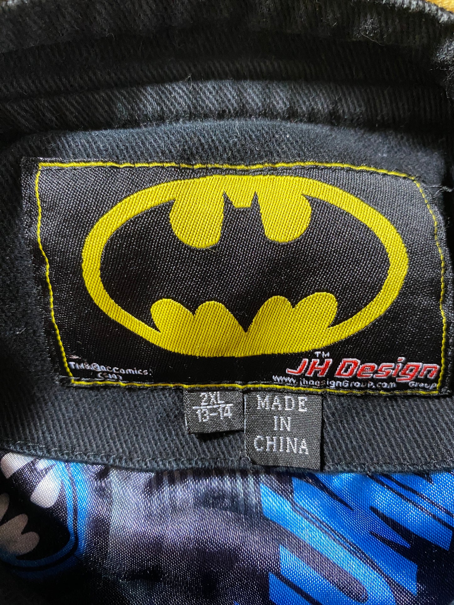 Vintage Kids BATMAN Size Kids XXL Racing Jacket / F8398J
