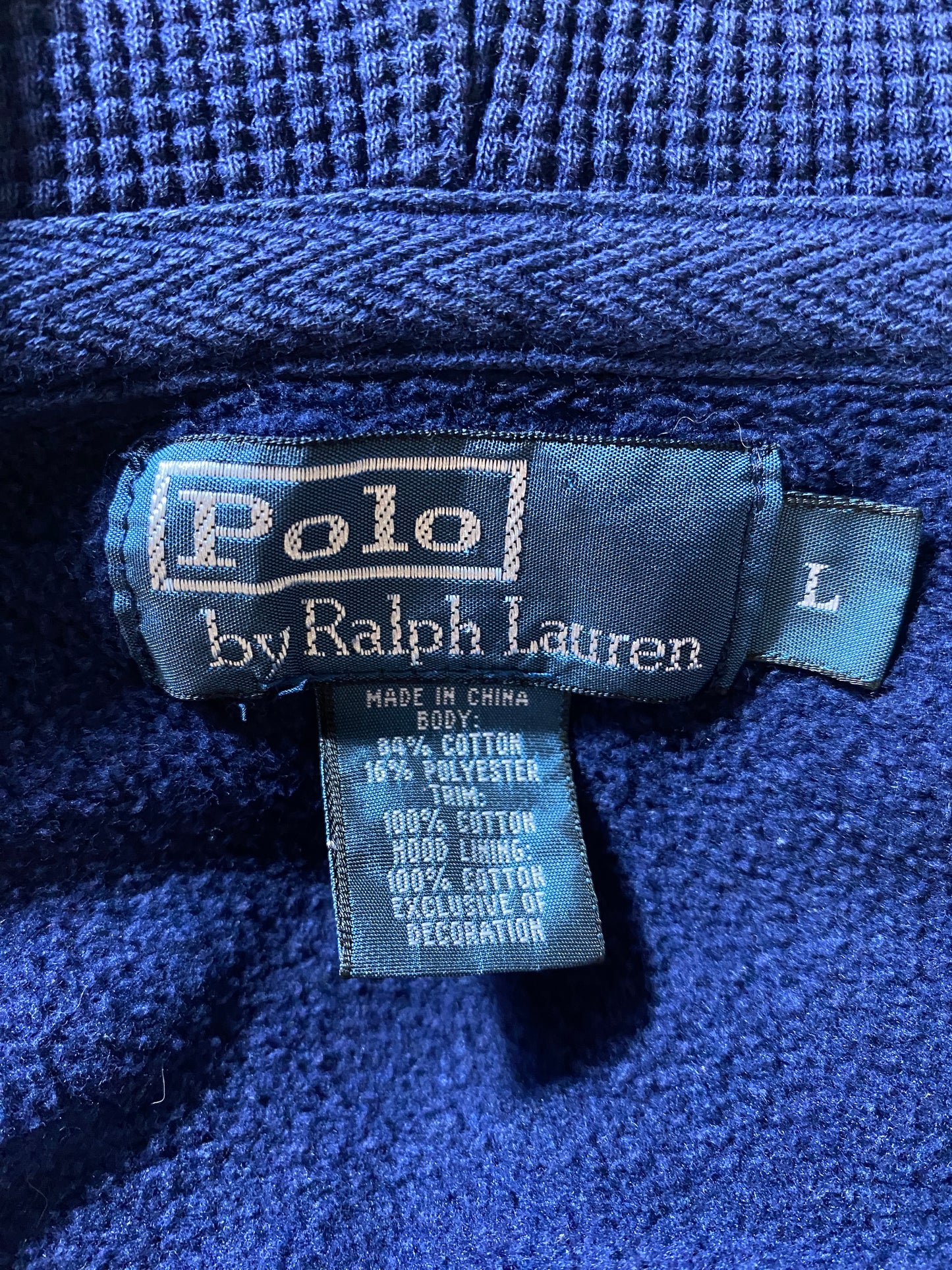 Vintage POLO Size L Zip-Up Hoodie Sweat-shirt / G2808T