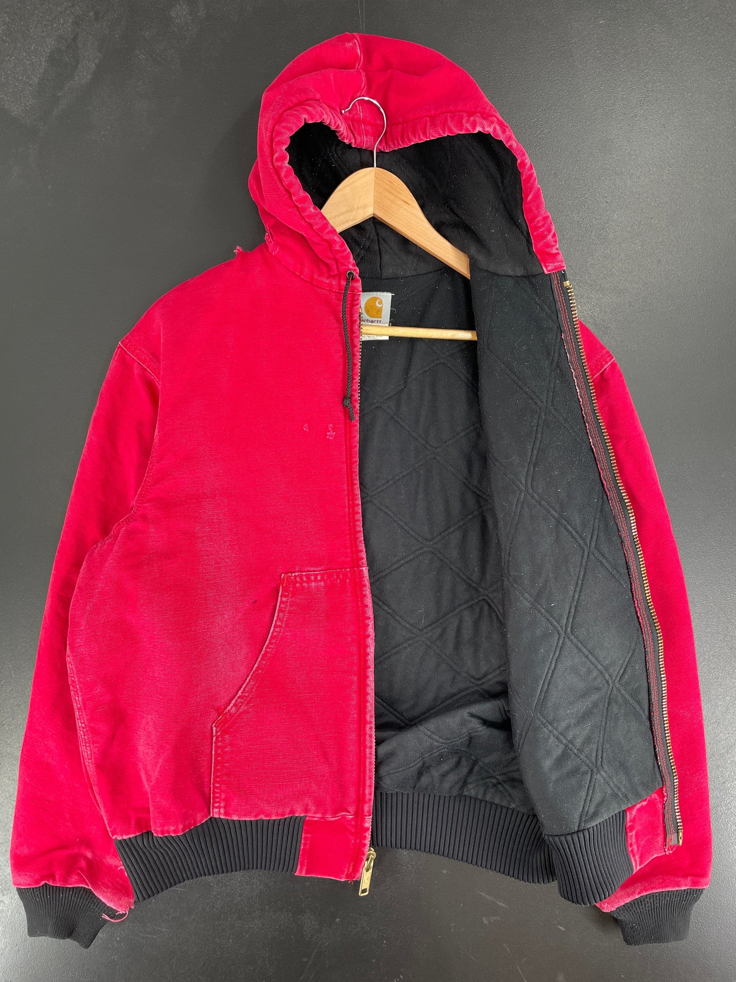 Vintage CARHARTT Size L Zip-Up Hoodie Duck Jacket / F7142J