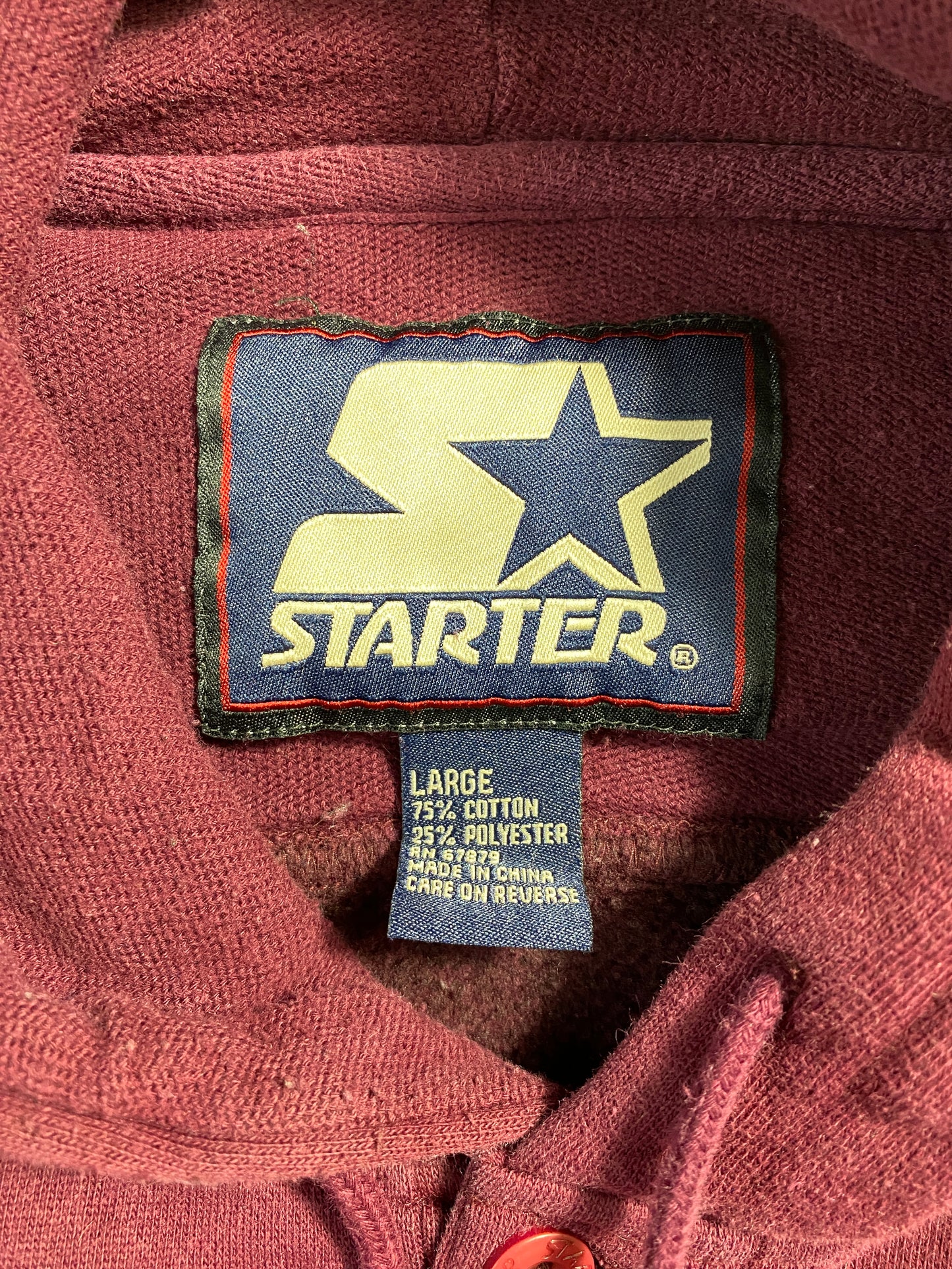 90's STARTER X VIRGINIA TECH HOKIES Size L Vintage Hoodie College Sweat-Shirt / G7179S