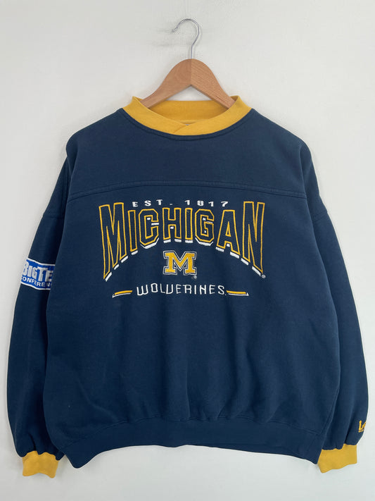 Vintage MICHIGAN WOLVERINES Size No Tag (Approx.XL) Vintage College Sweat-Shirt / G6218S