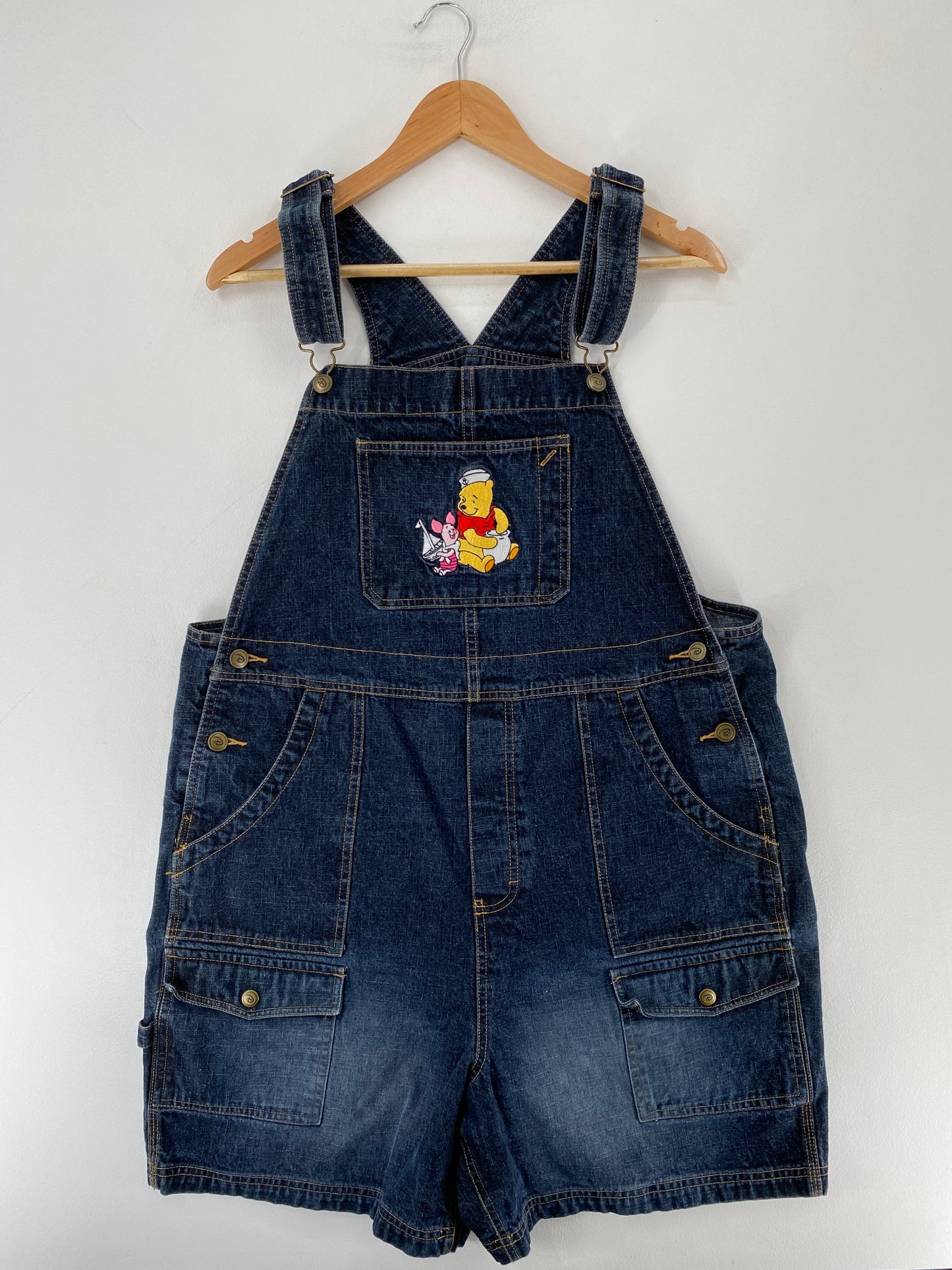 Vintage DISNEY POOH Size Approx. Ladies XL Denim Overall / G2392P