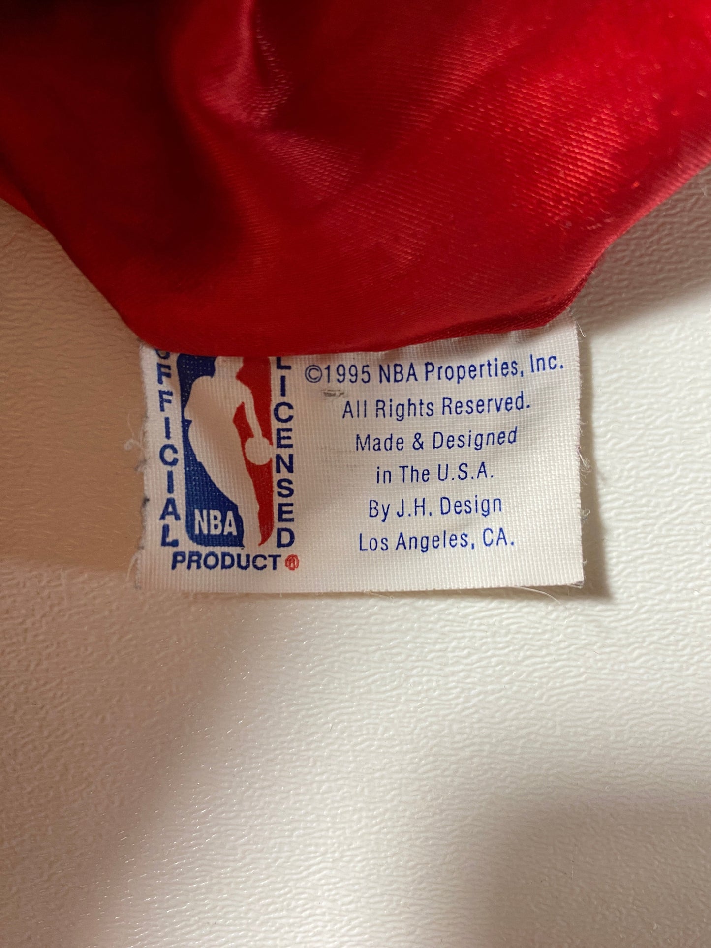 1995 CHICAGO BULLS Made in USA Size XXL Vintage NBA Leather/Denim Jacket / G5738J