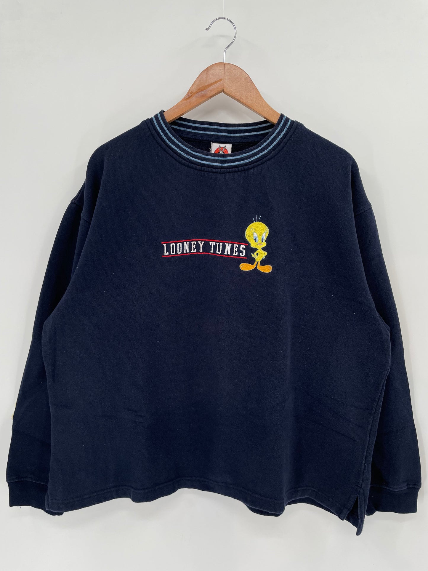.2001 LOONEY TUNES TWEETY Size No Tag (Approx.XL) Vintage Sweat-shirt / E7207S