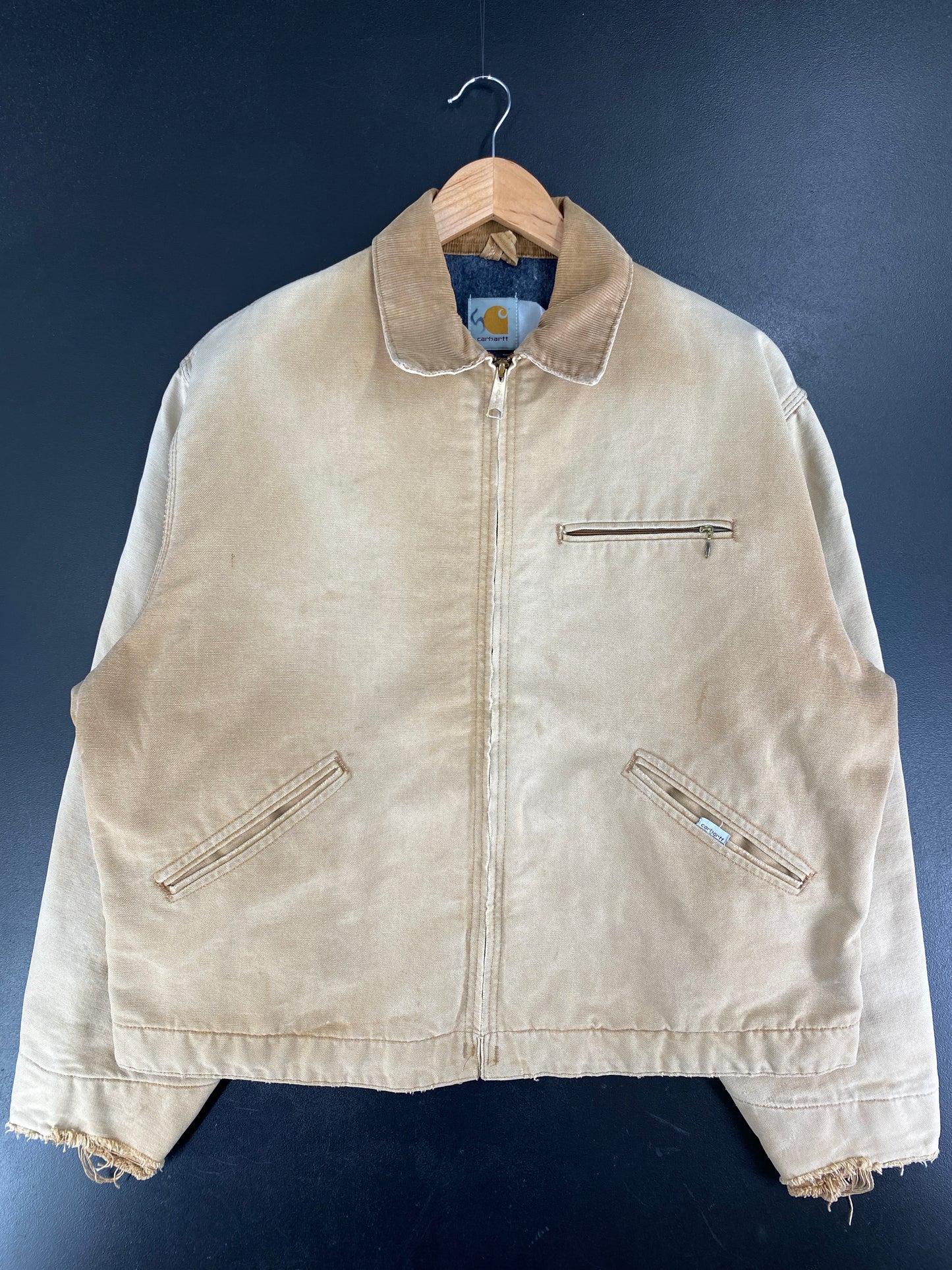 90's CARHARTT Made in USA Size Approx. XL Vintage Zip-Up Duck Jacket / F4100J