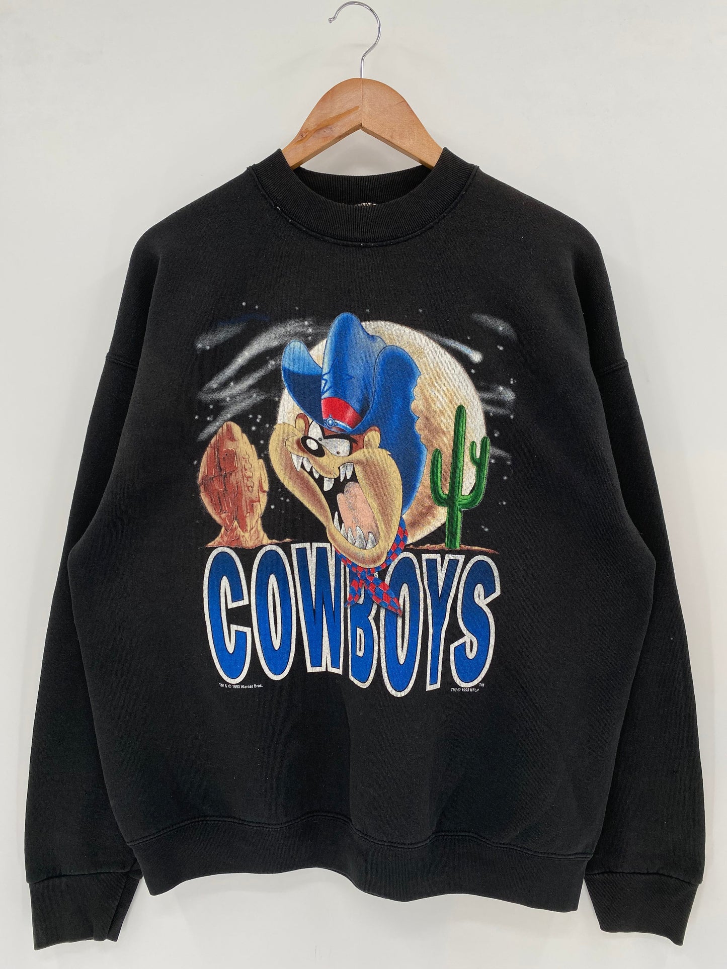 1993 DALLAS COWBOYS x LOONEY TUNES TAZ Size No tag (APPROX.L-XL) Vintage NFL Sweat-shirt / F1821S