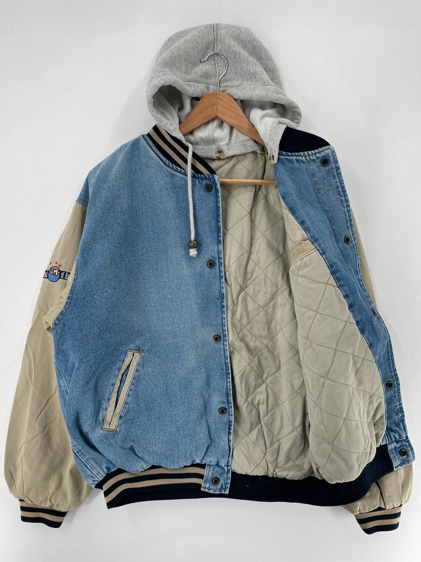 Vintage DISNEY WINNIE THE POOH Size Approx. L Denim Jacket / F5924J