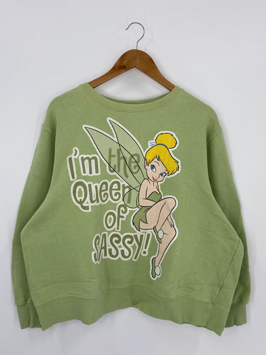 00’ DISNEY TINKER BELL Size Ladies XXL Vintage Sweat-shirt / F7598S