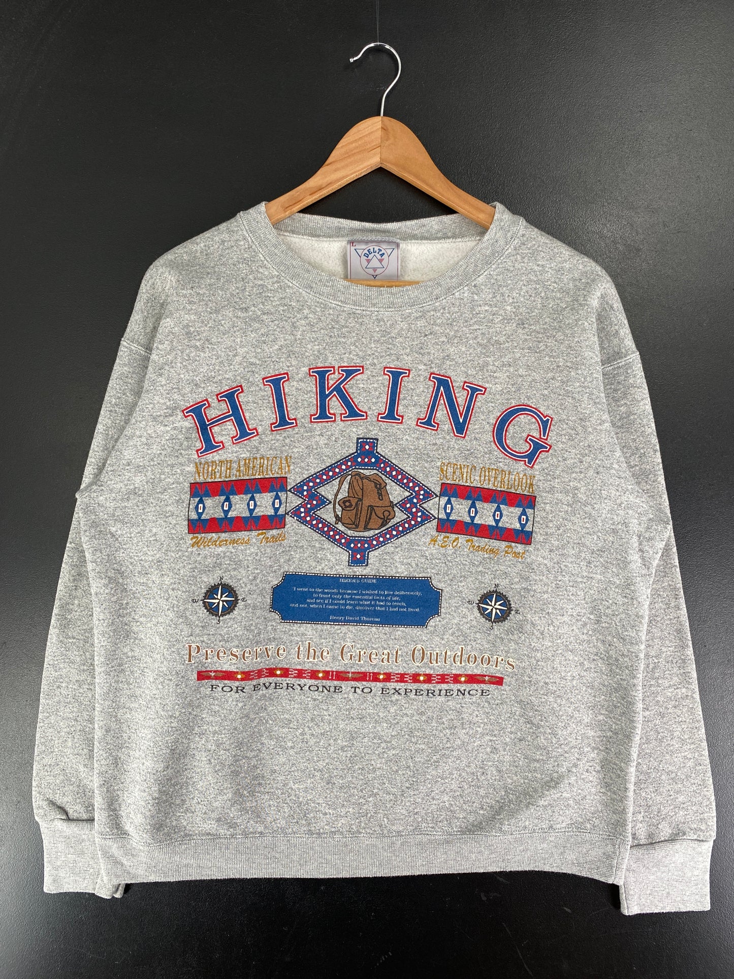 90’s HIKING Made in USA Size L Vintage Sweat-Shirt / F6510S