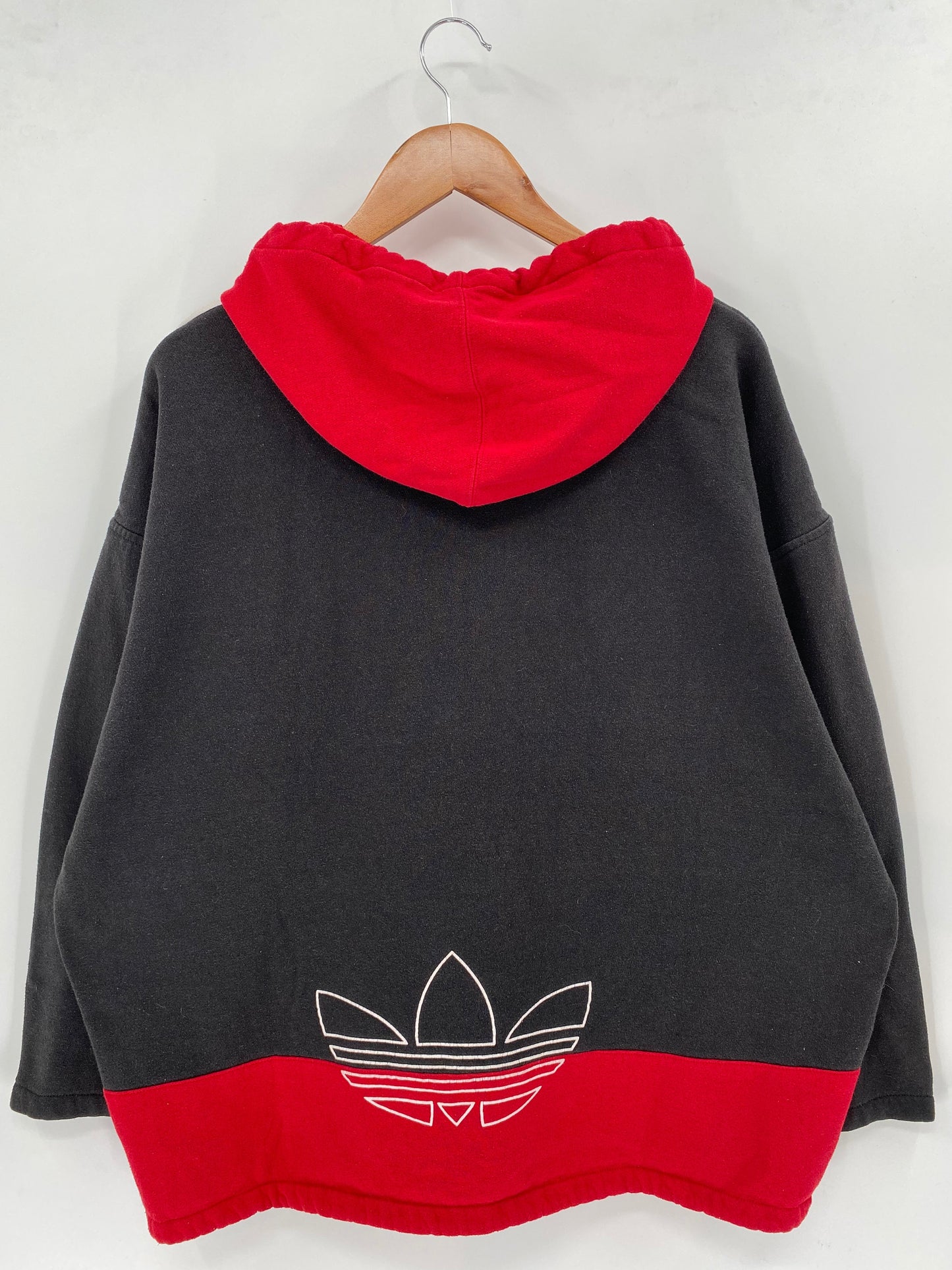 .90’s ADIDAS Size L Vintage Half Zip-up Hoodie Sweat-shirt / E7793S