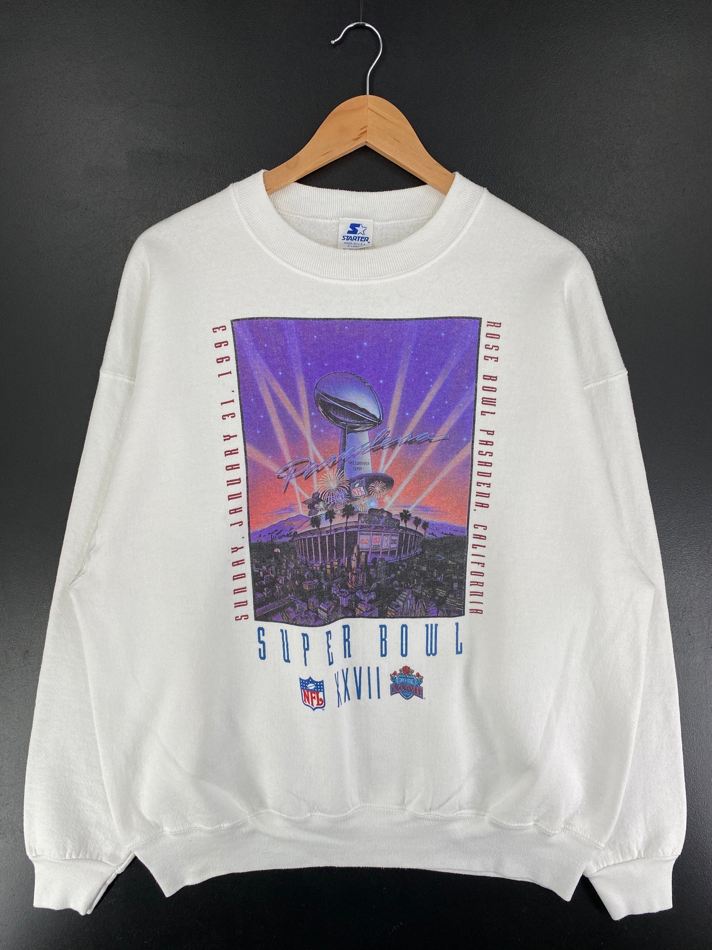 1993 STARTER x SUPER BOWL Made in USA Size XL Vintage NFL Sweat-shirt / F1731S