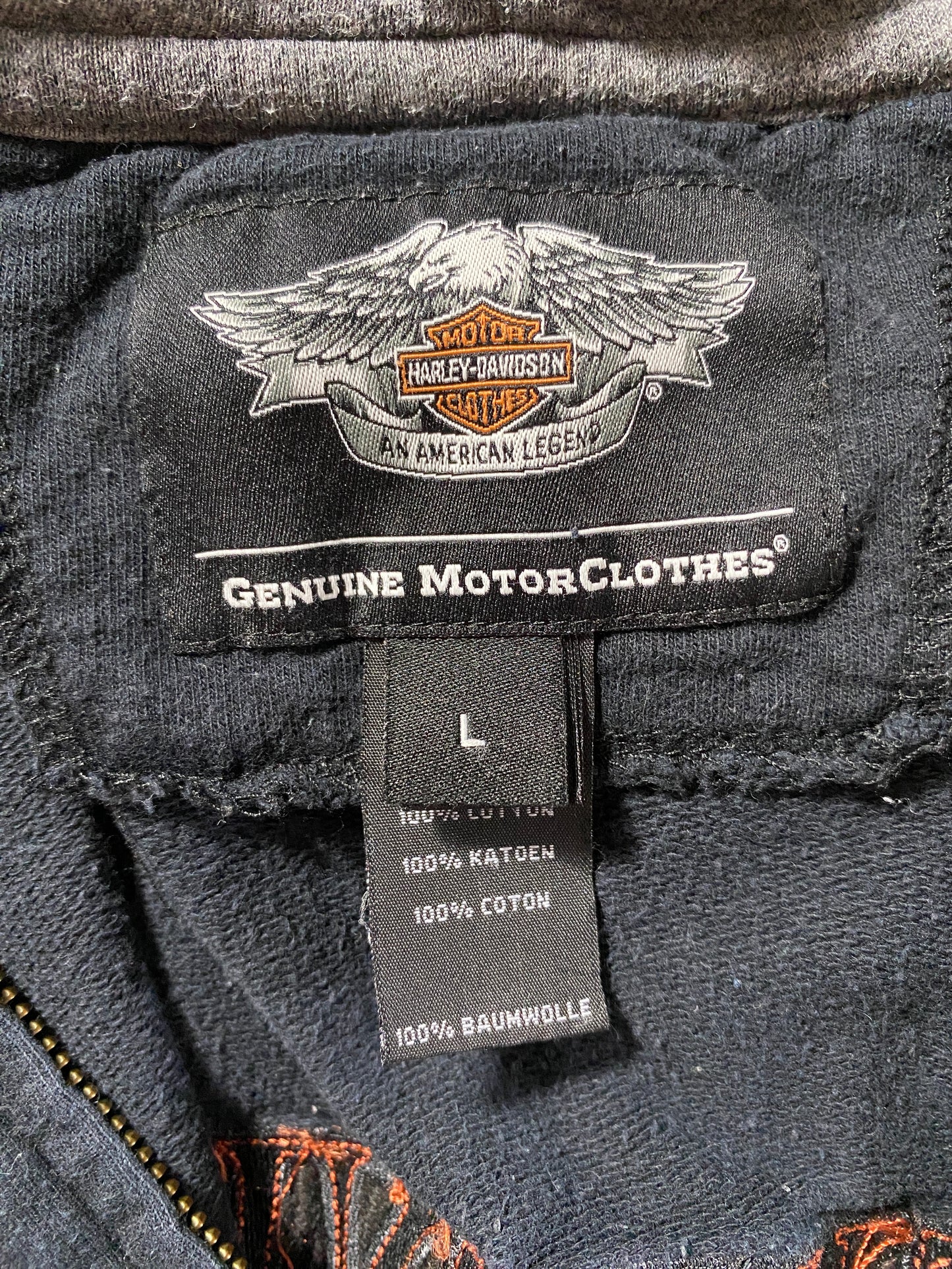 Vintage HARLEY DAVIDSON Size L Hoodie Sweat-Shirt / G1628S