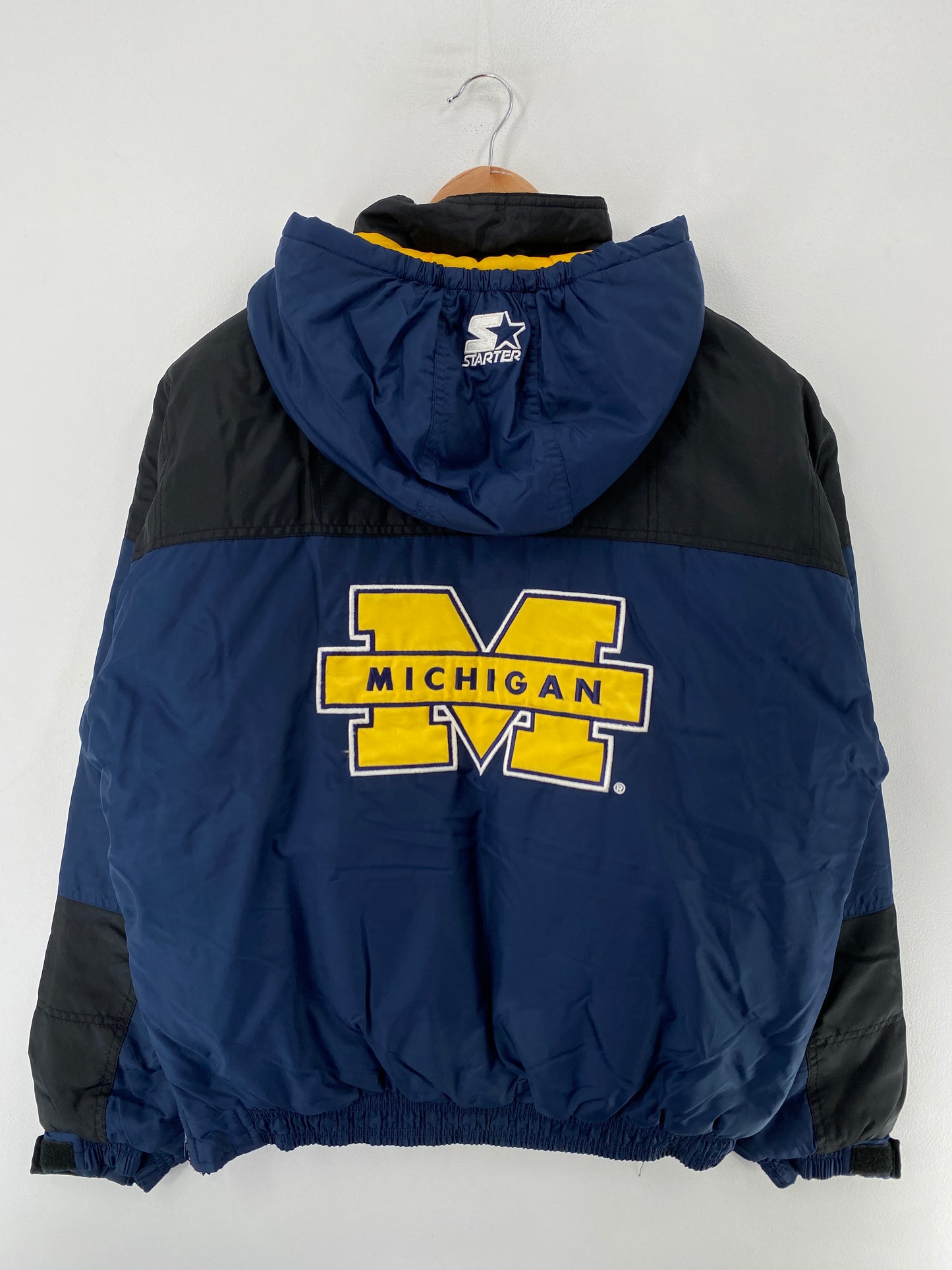 90's Kids STARTER x MICHIGAN Size Boys XL College Padded Nylon Jacket / F8402N