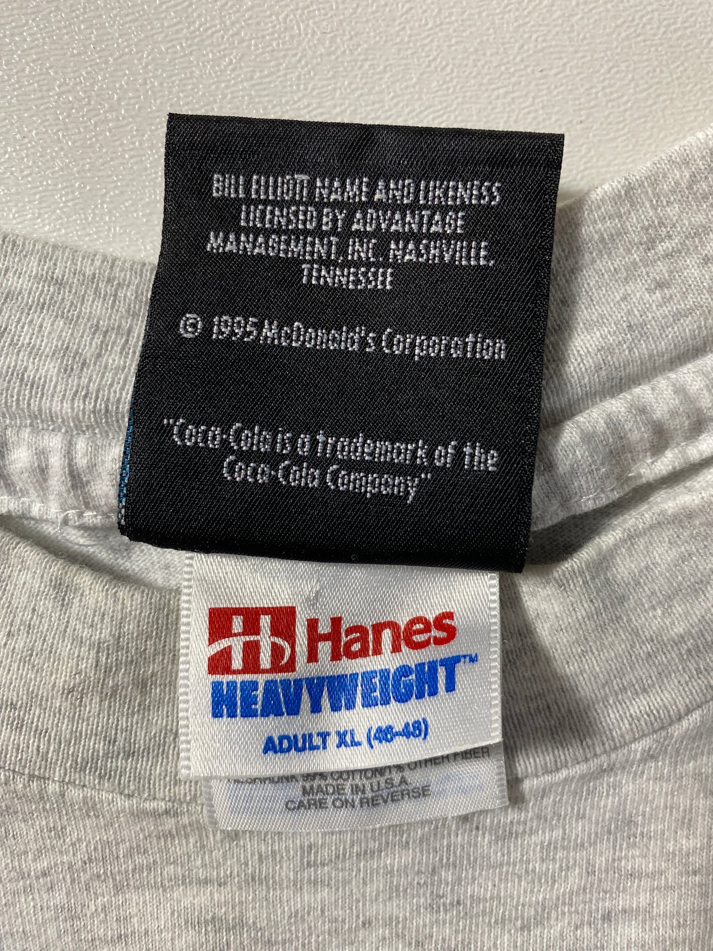 1995 FORD x MCDONALD'S BILL ELLIOTT Made in USA Size XL Vintage Racing T-Shirt / F1288T