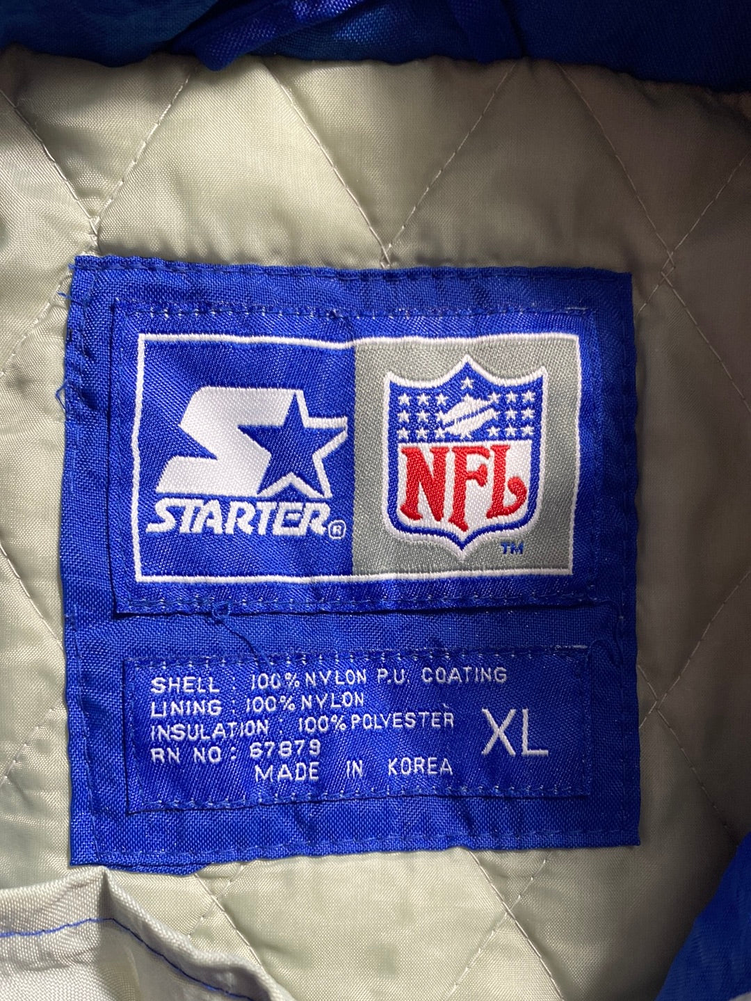 90’s STARTER x COWBOYS Size XL NFL Padded Nylon Jacket / F4952J