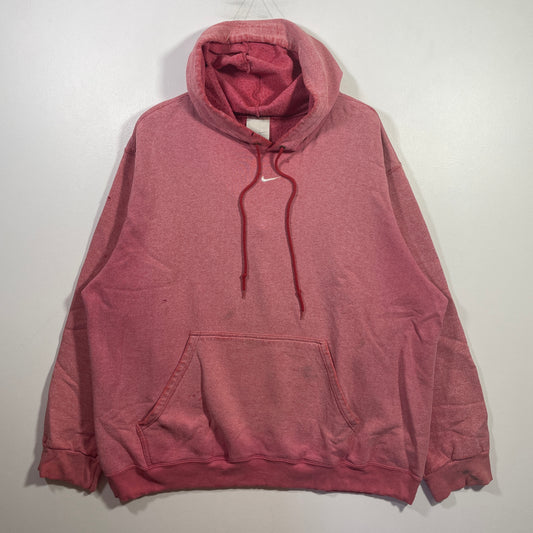 (XL) 90's NIKE CENTER SWOOSH Vintage Faded Hoodie Sweat-Shirt / A0930S