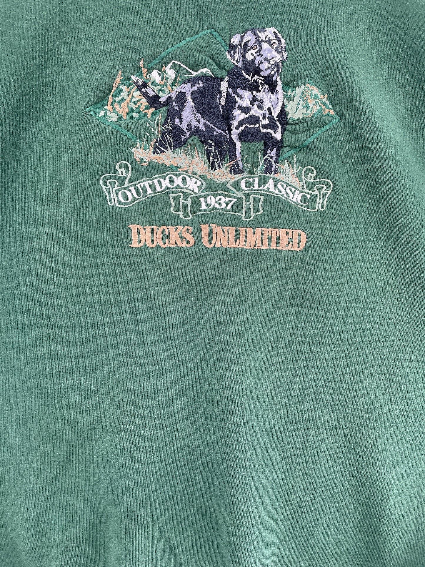 90's DOG DUCKS UNLIMITED Made in USA Size L Vintage Sweat-Shirt / F3784S