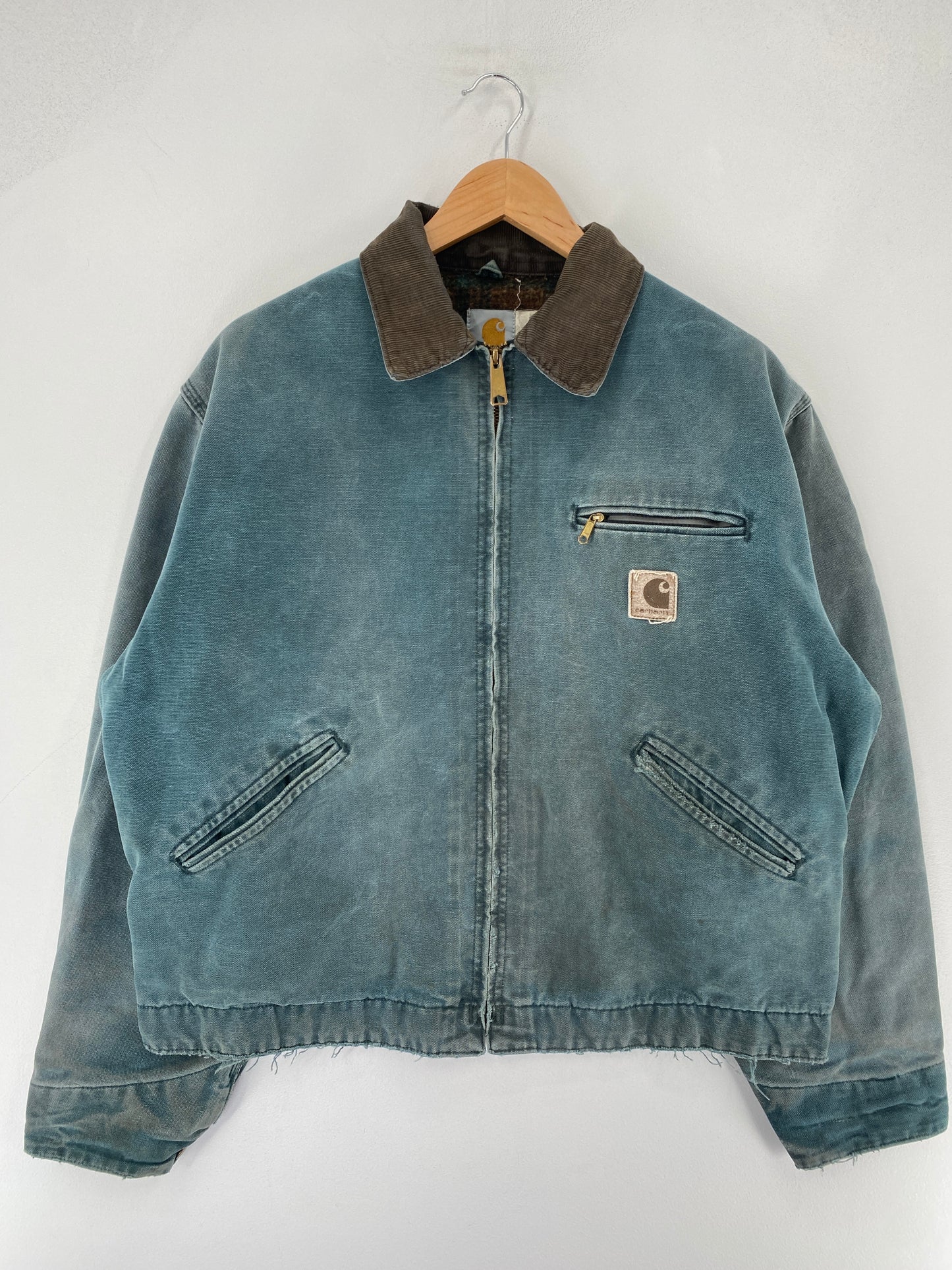90's CARHARTT Made in USA Size L Vintage Zip-Up Duck Jacket / F4090J