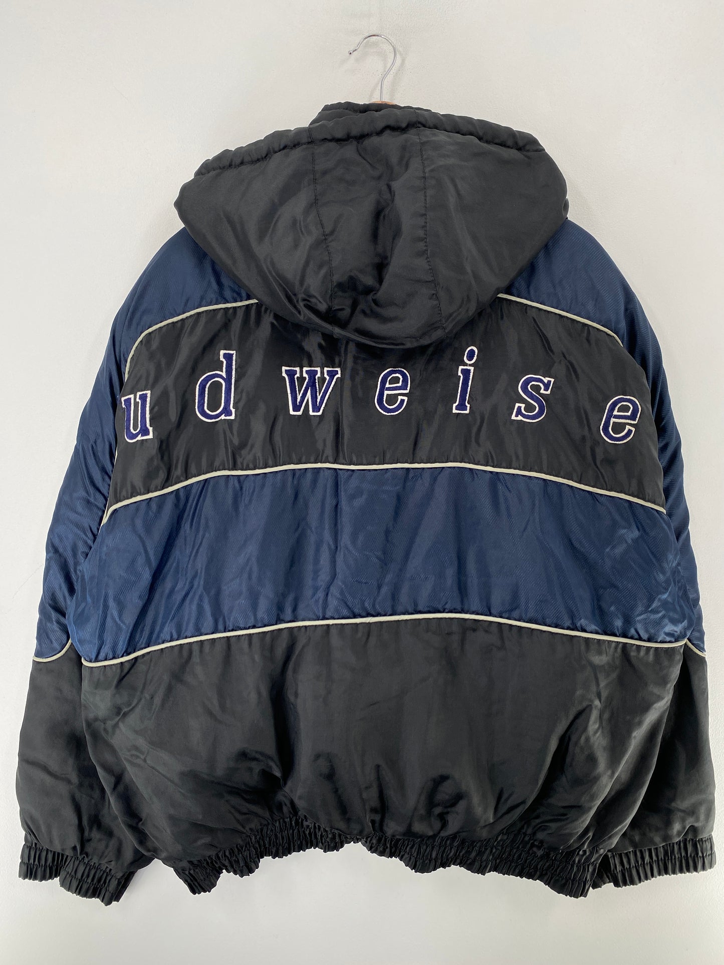 90’s PRO PLAYER x BUDWEISER Size XL Reversible Padded Nylon Jacket / F8175N