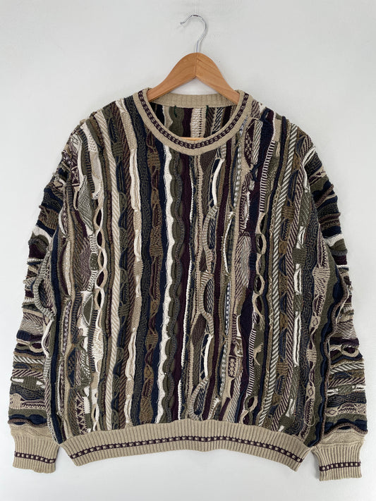 Vintage 3D COOGI-STYLE Size No Tag (Approx.XL) Knit Sweater / F2872K