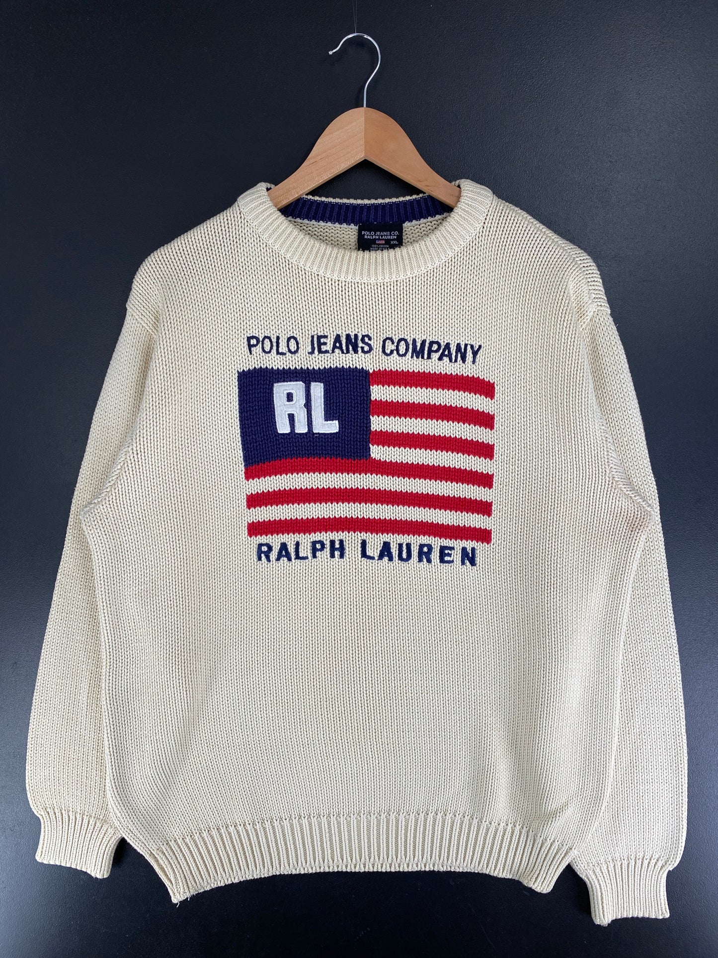 00’ POLO JEANS RALPH LAUREN Made in USA Size XXL Cotton Knitwear / F9927K