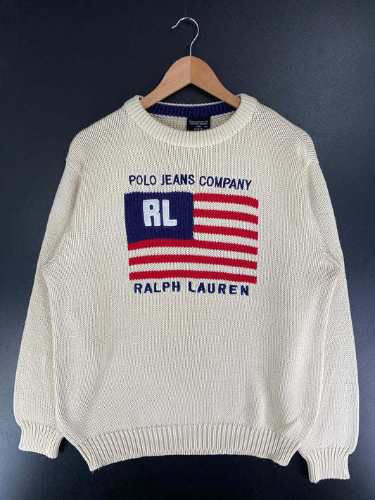 00’ POLO JEANS RALPH LAUREN Made in USA Size XXL Cotton Knitwear / F9927K