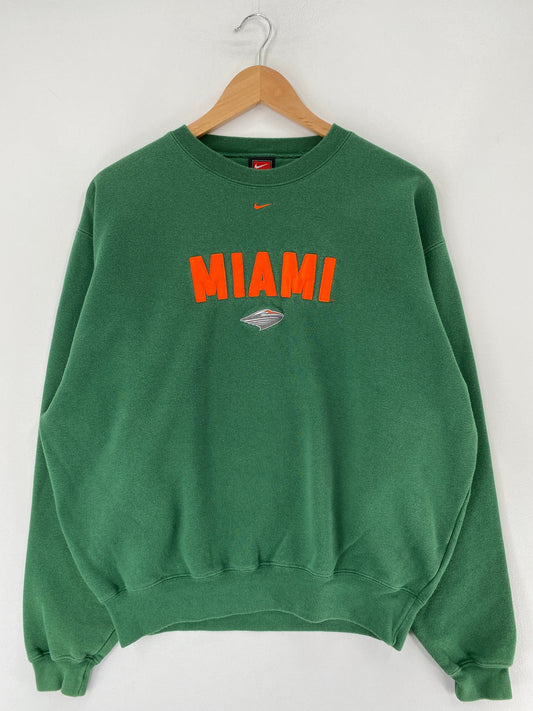 00' NIKE x MIAMI Size M Vintage College Sweat Shirt / F6783S