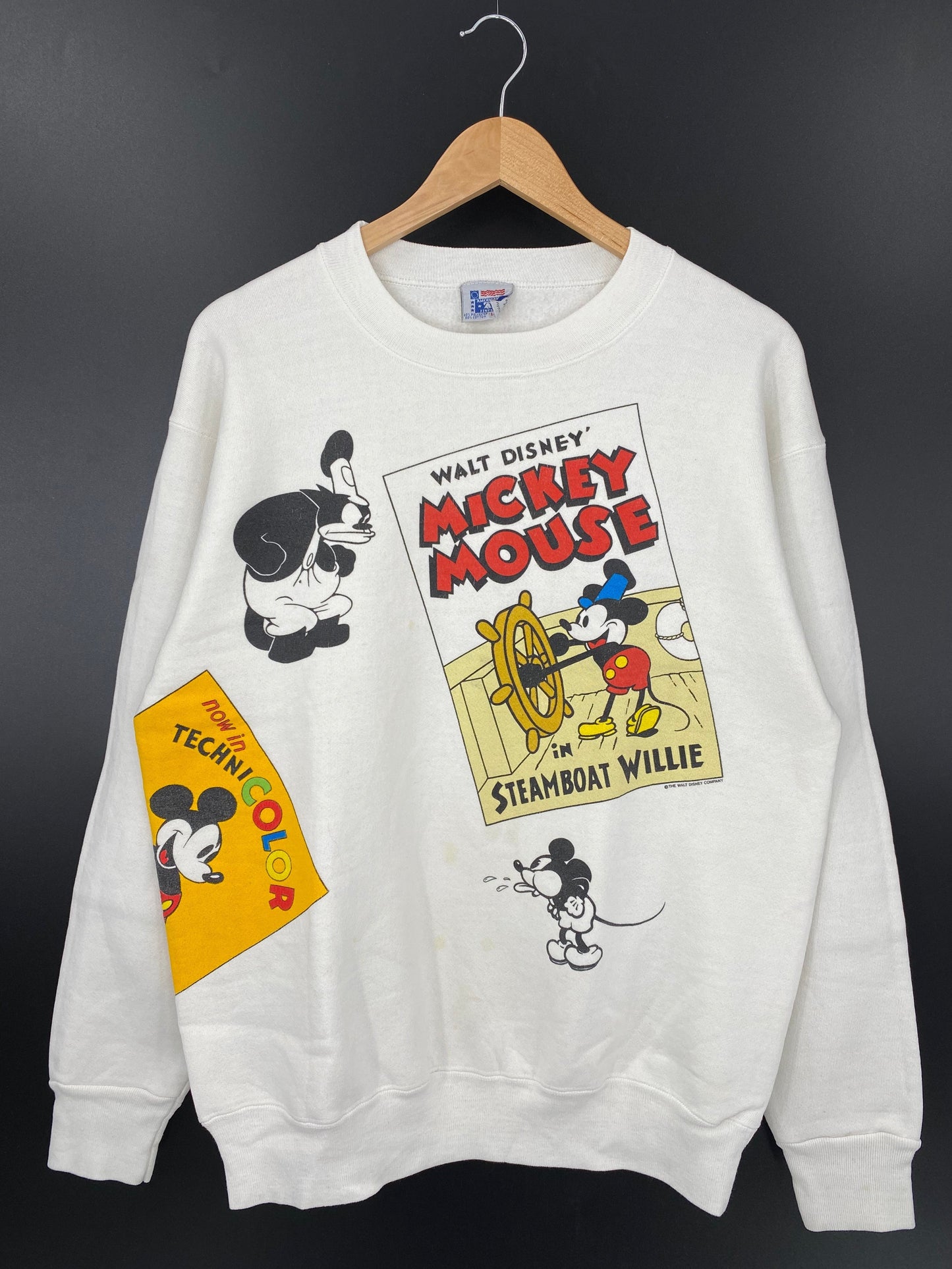 90’s DISNEY MICKEY Made in USA Size L Vintage Sweat-shirt / F3858S
