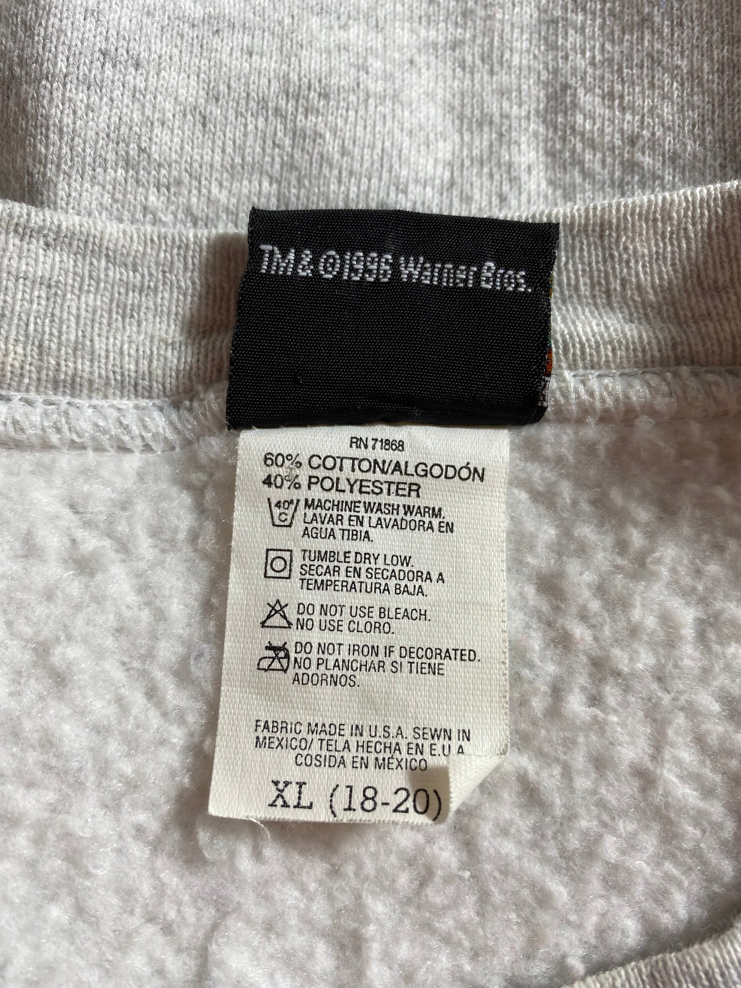 1996 LOONEY TUNES Size Kids XL Vintage Sweat-shirt / F5785S
